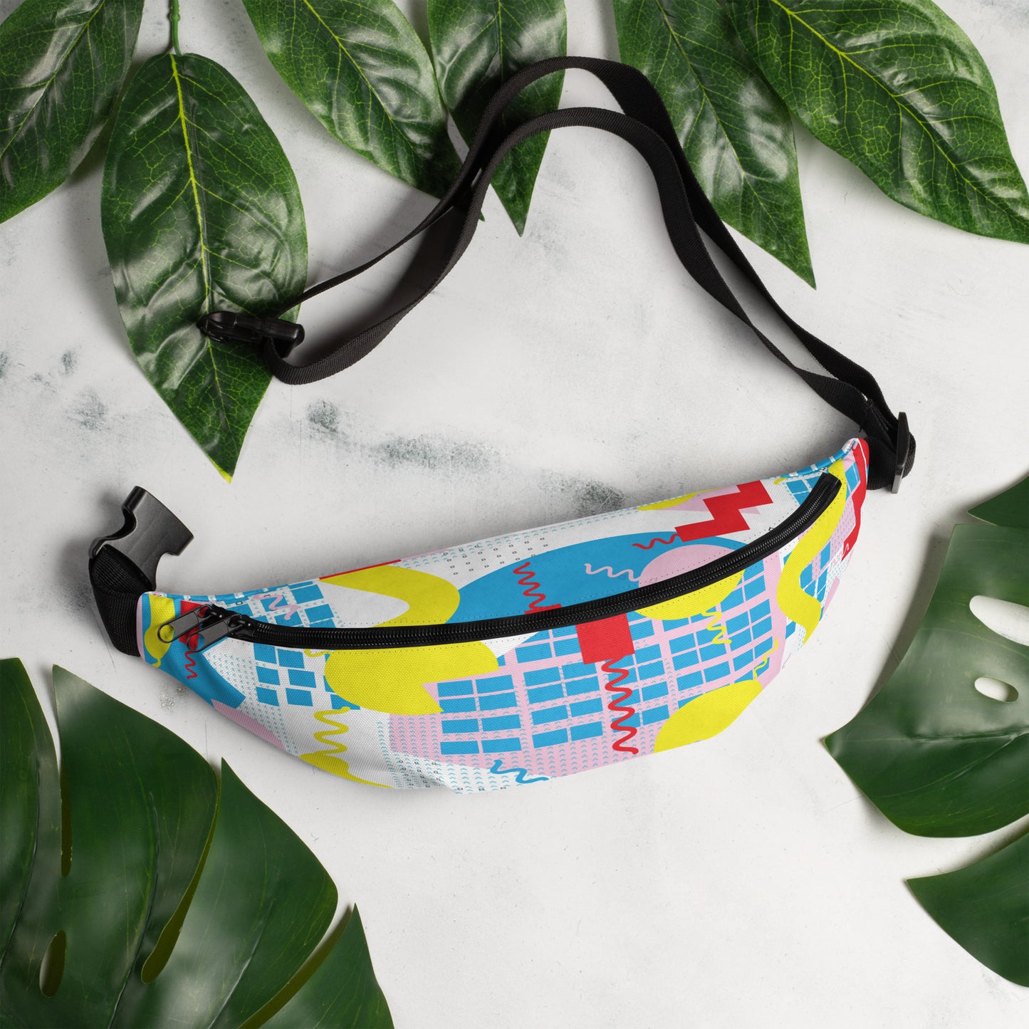 Fanny Pack1980 Retro Abstract Graphic Art - Squiggle -