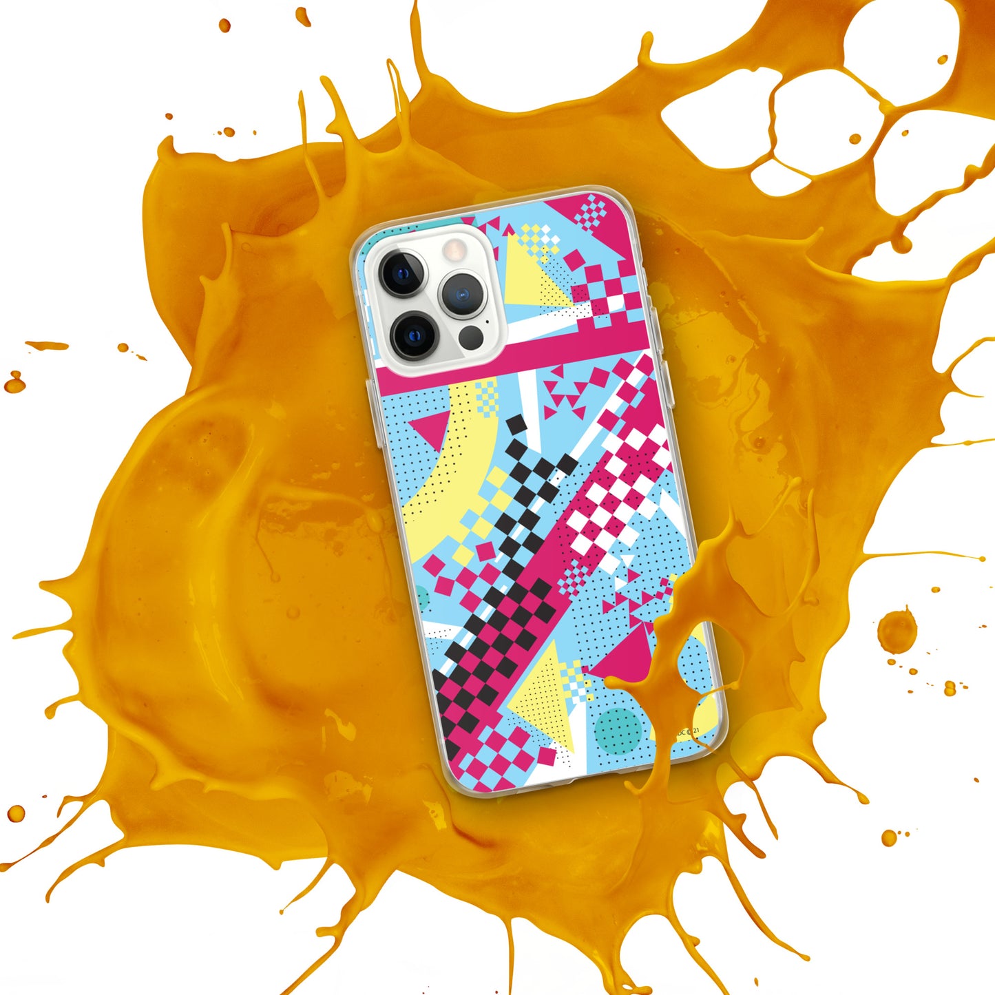Clear Case for iPhone® - 1980 Retro Abstract Graphic Art - N23 3 -