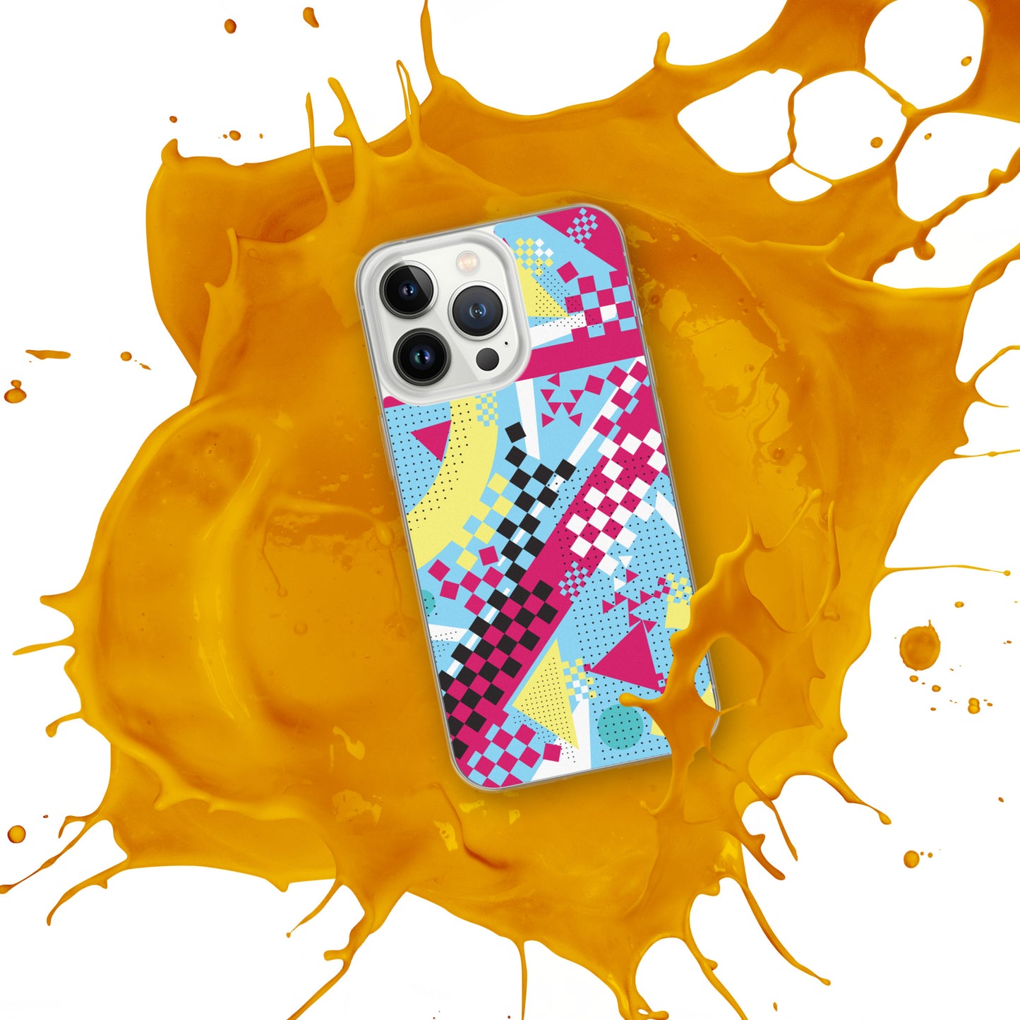 Clear Case for iPhone® - 1980 Retro Abstract Graphic Art - N23 3 -