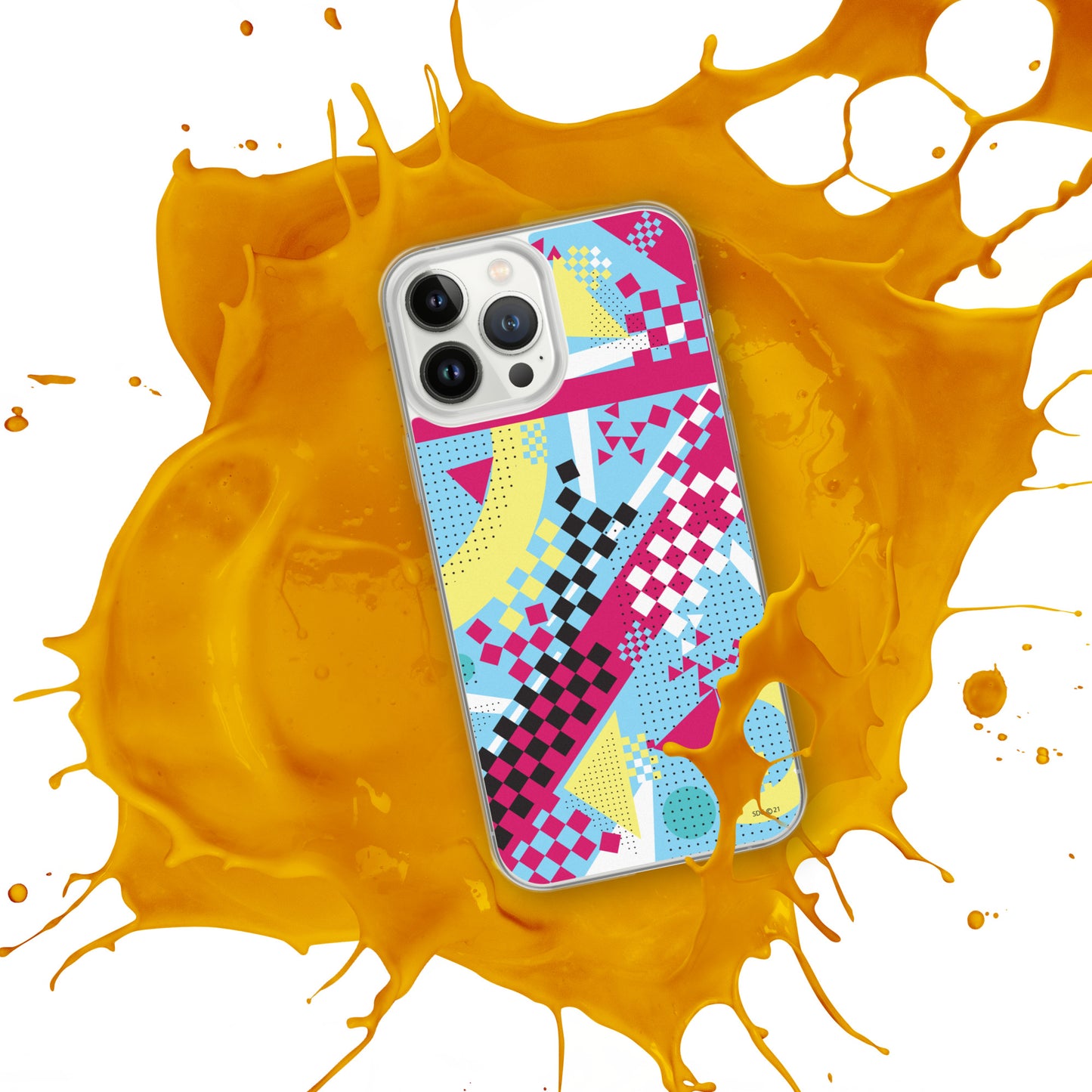 Clear Case for iPhone® - 1980 Retro Abstract Graphic Art - N23 3 -