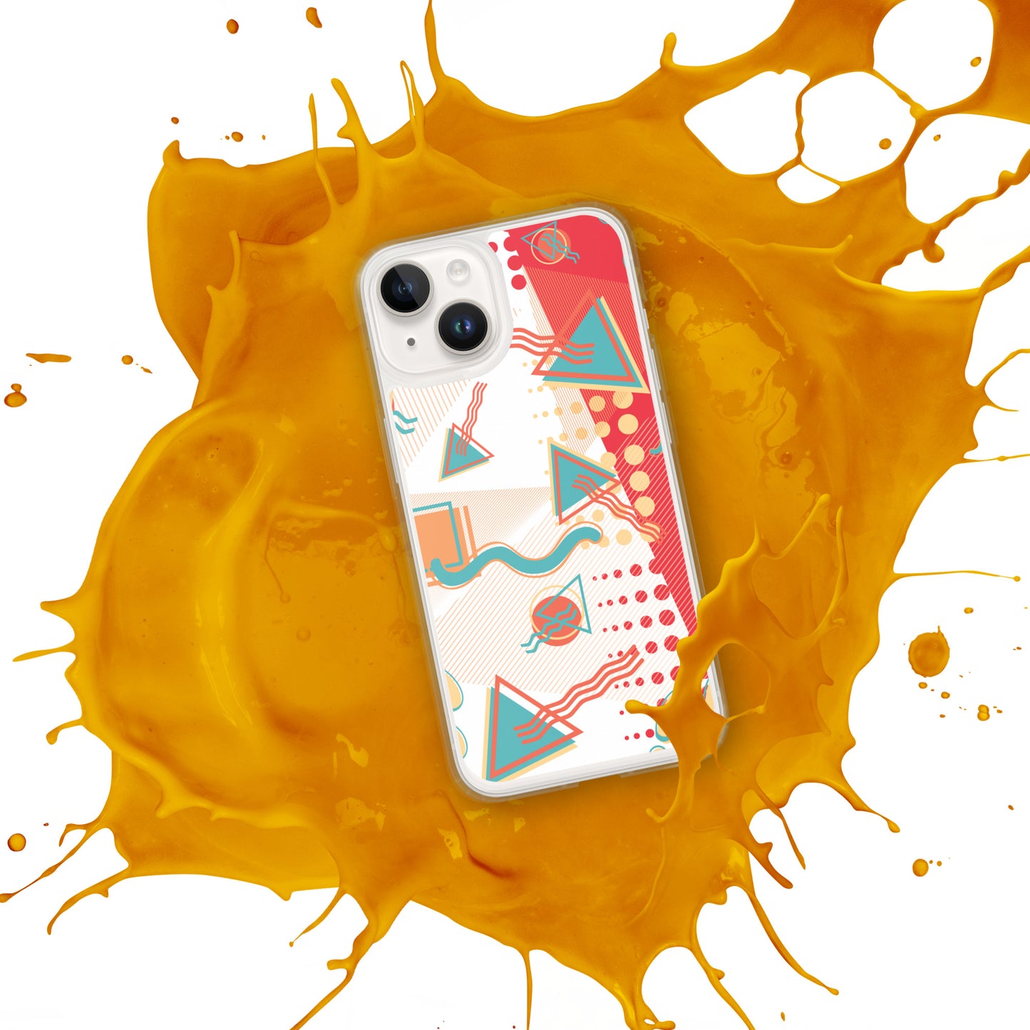 Clear Case for iPhone® - 1980 Retro Abstract Graphic Art - Sushi -