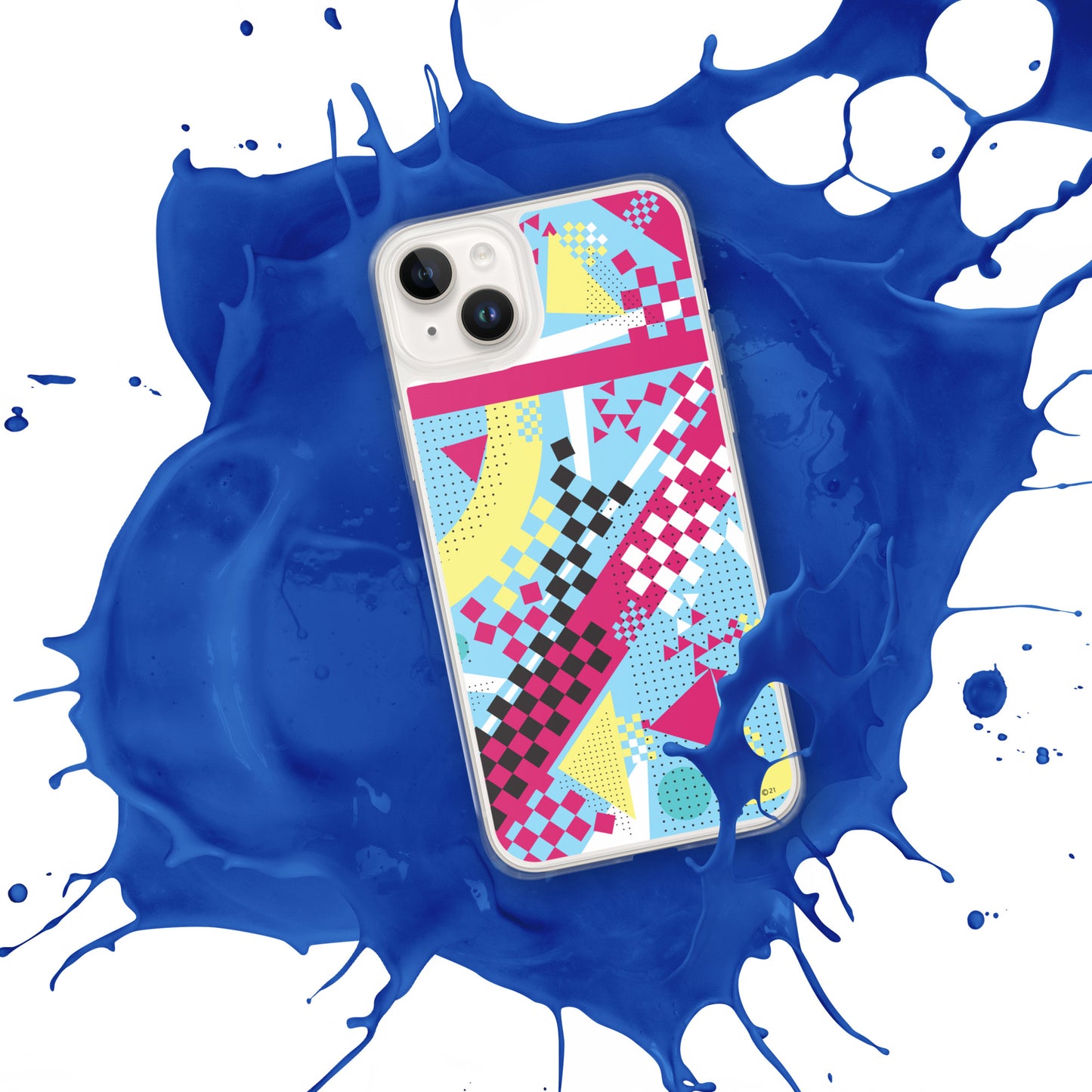 Clear Case for iPhone® - 1980 Retro Abstract Graphic Art - N23 3 -