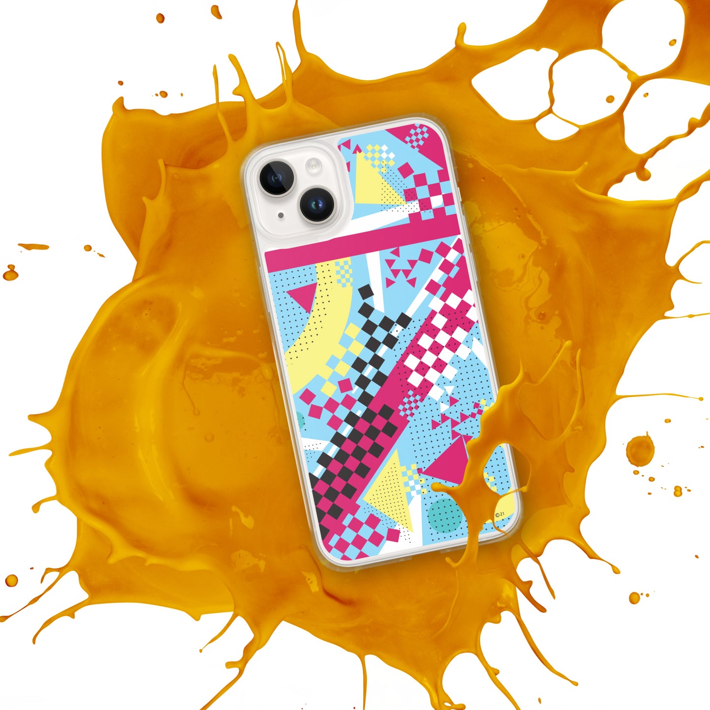 Clear Case for iPhone® - 1980 Retro Abstract Graphic Art - N23 3 -