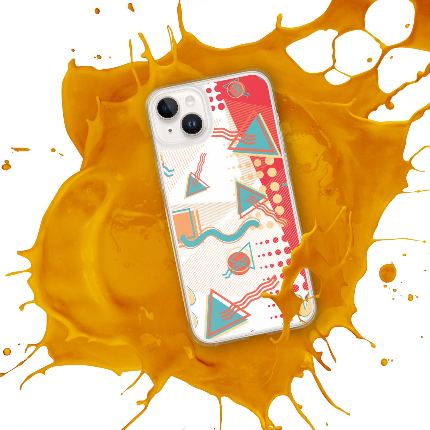 Clear Case for iPhone® - 1980 Retro Abstract Graphic Art - Sushi -