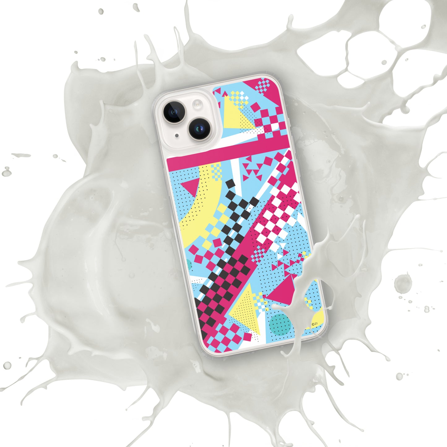 Clear Case for iPhone® - 1980 Retro Abstract Graphic Art - N23 3 -