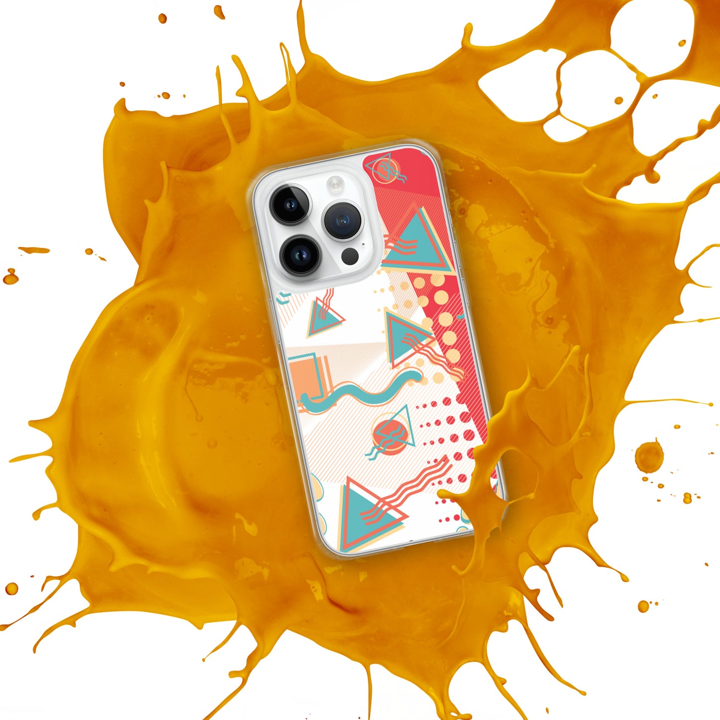 Clear Case for iPhone® - 1980 Retro Abstract Graphic Art - Sushi -