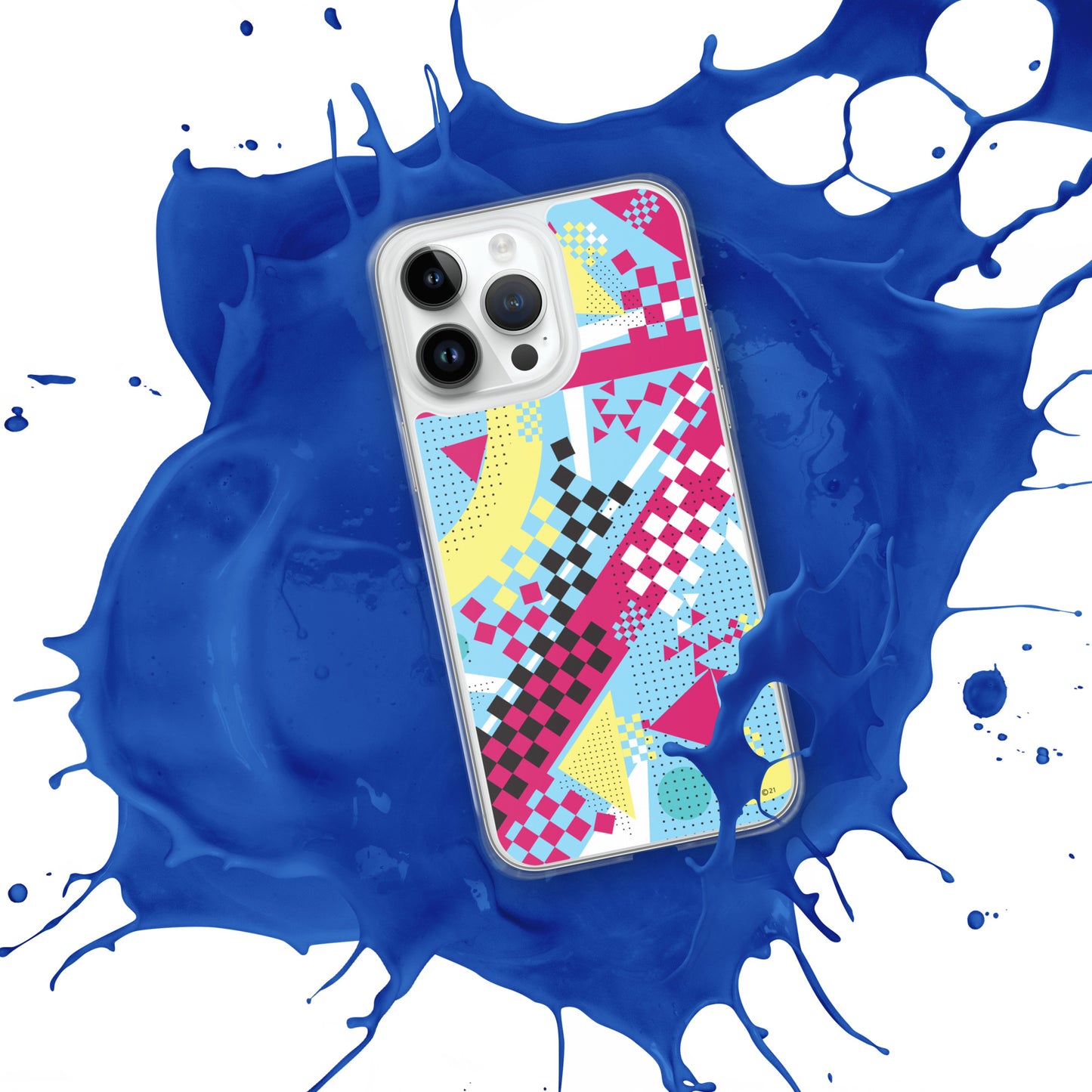 Clear Case for iPhone® - 1980 Retro Abstract Graphic Art - N23 3 -