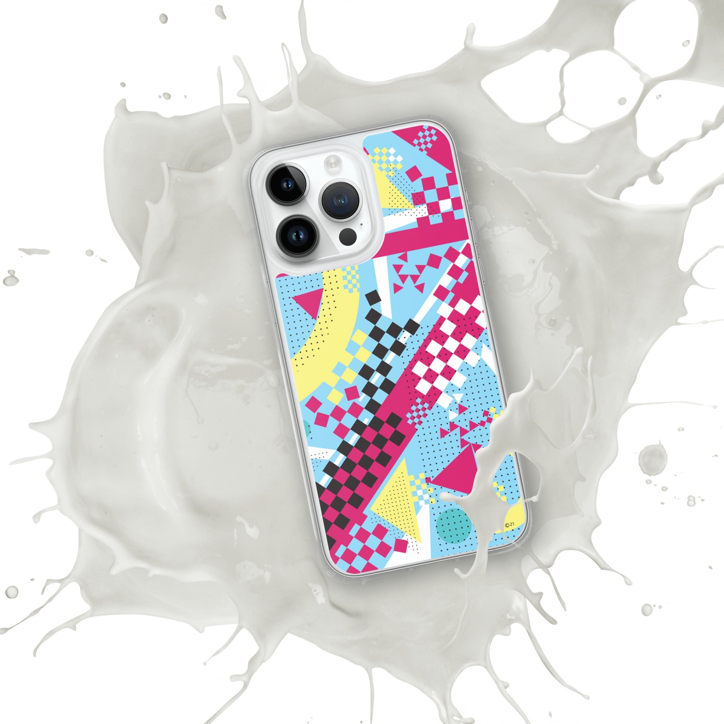 Clear Case for iPhone® - 1980 Retro Abstract Graphic Art - N23 3 -