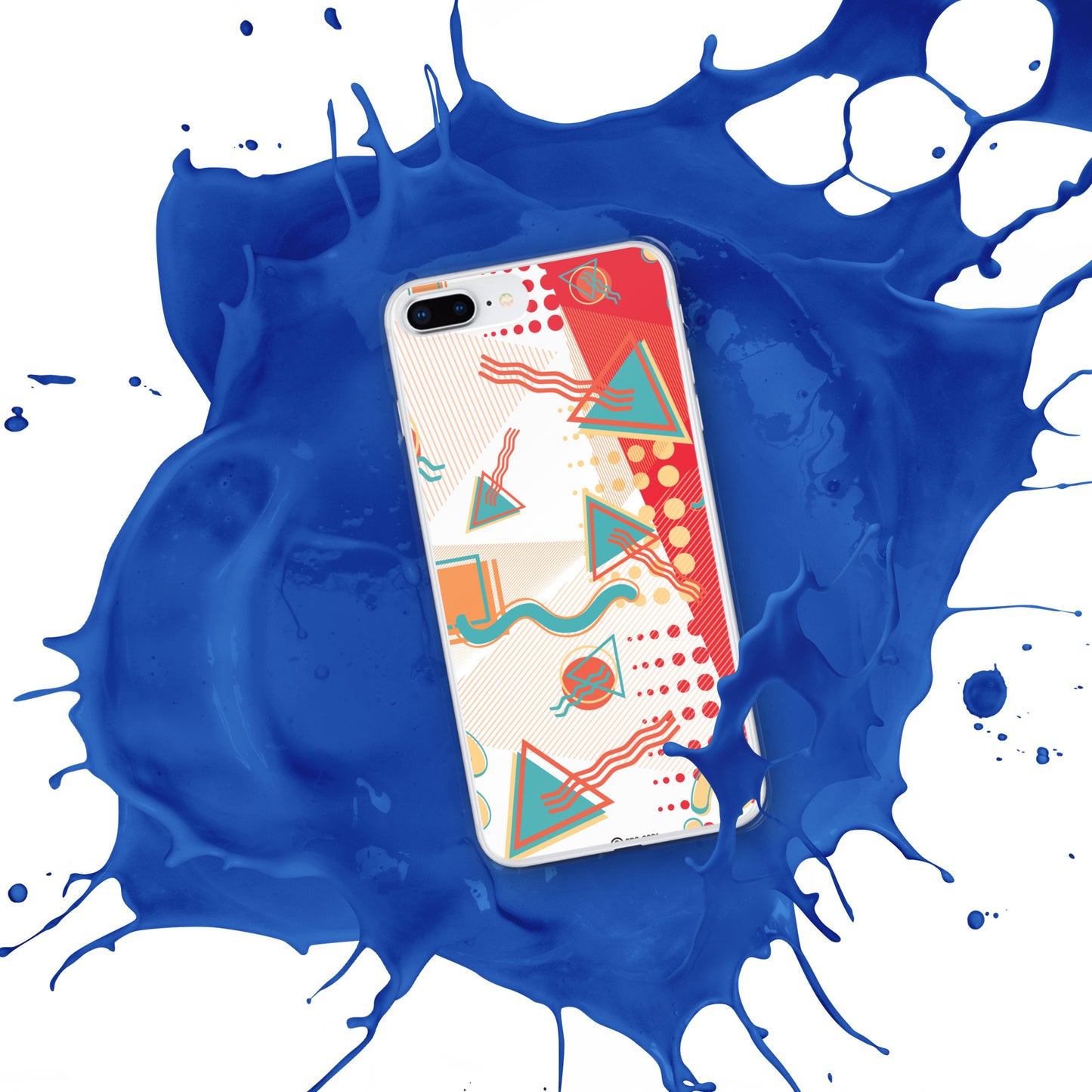 Clear Case for iPhone® - 1980 Retro Abstract Graphic Art - Sushi -