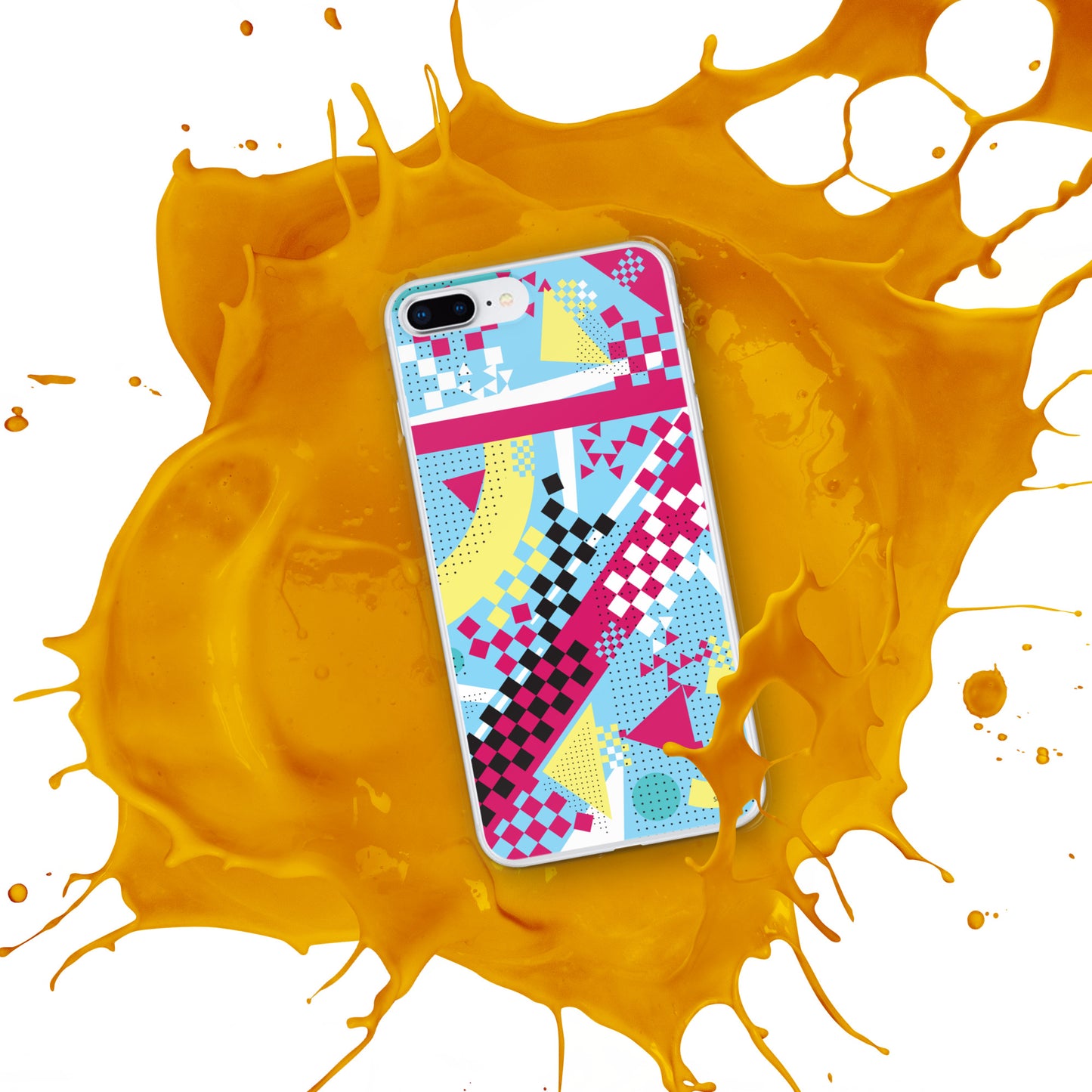 Clear Case for iPhone® - 1980 Retro Abstract Graphic Art - N23 3 -