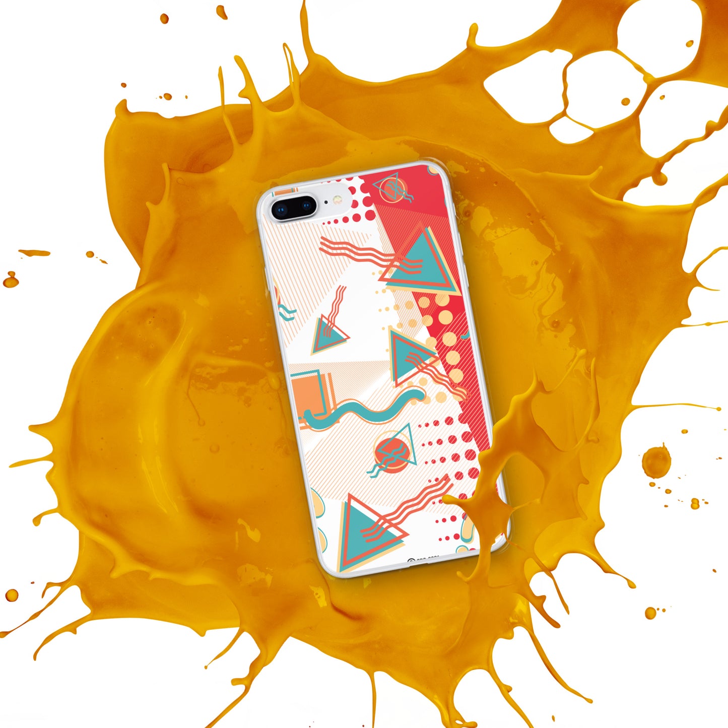Clear Case for iPhone® - 1980 Retro Abstract Graphic Art - Sushi -
