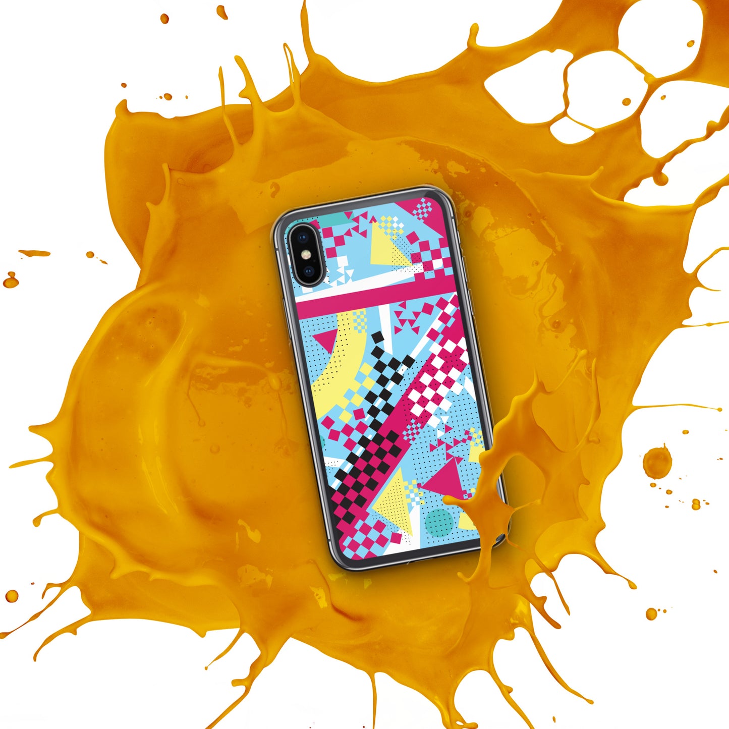 Clear Case for iPhone® - 1980 Retro Abstract Graphic Art - N23 3 -