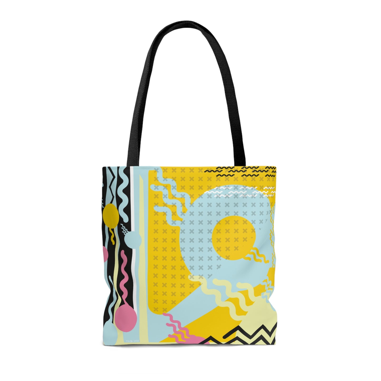 1980s Retro Abstract Graphic Art - Yellow - AOP Tote Bag