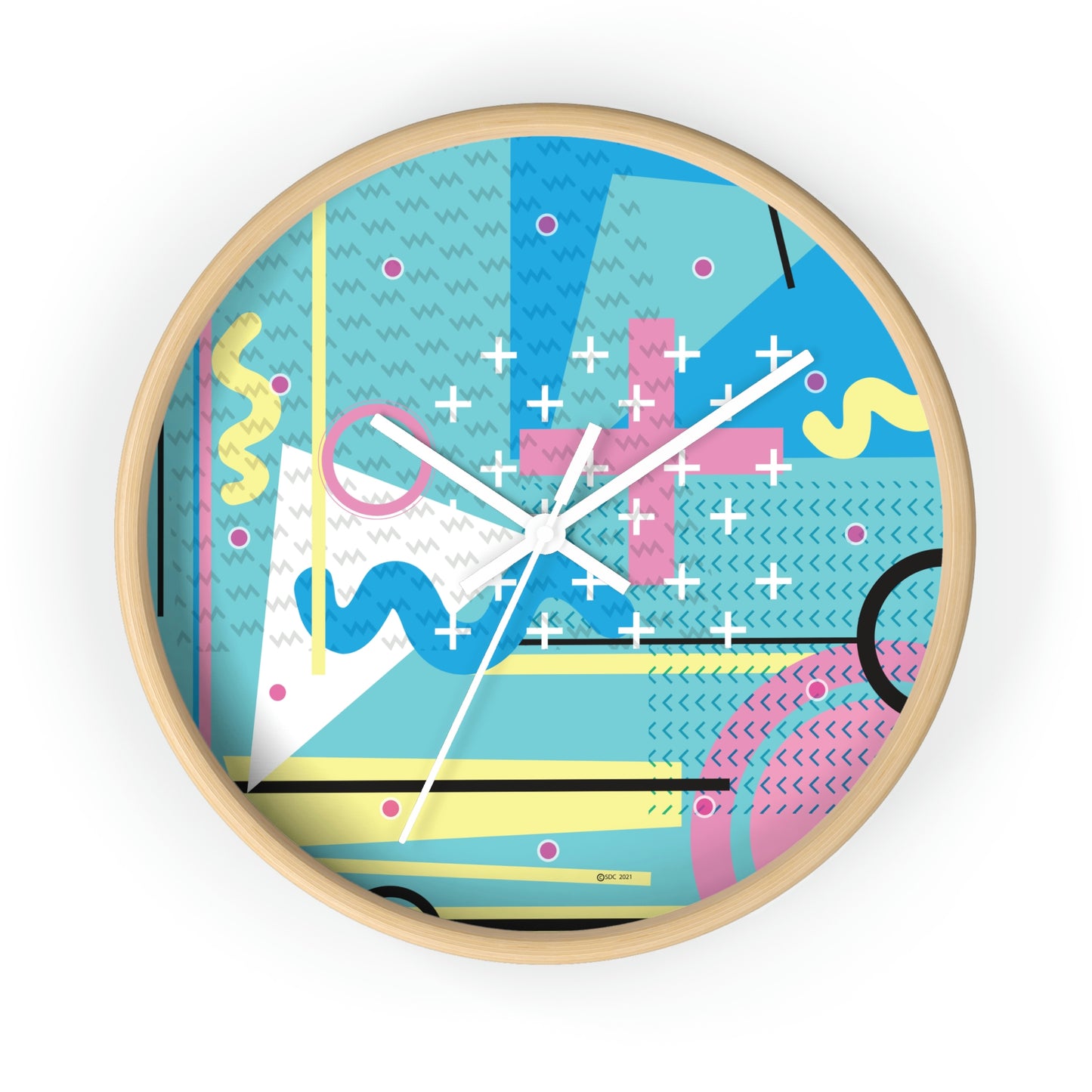 Pastel Abstract Wall Clock - 1980s Inspired Design