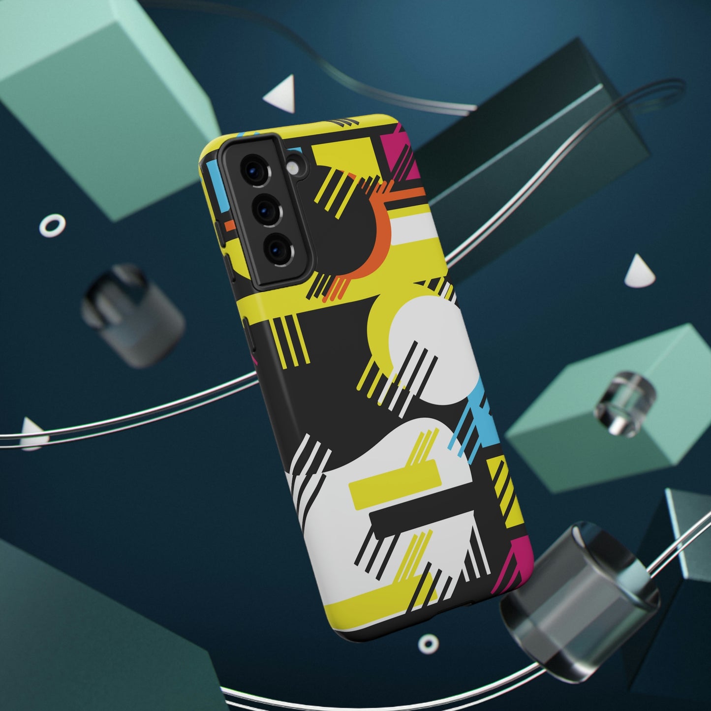 Impact-Resistant Cases - 1980s Retro Abstract Graphic Art - Primary Tines -