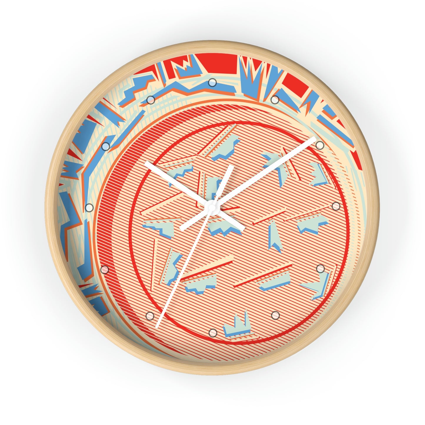 1980s Retro Abstract Design Cereal Bowl Wall Clock
