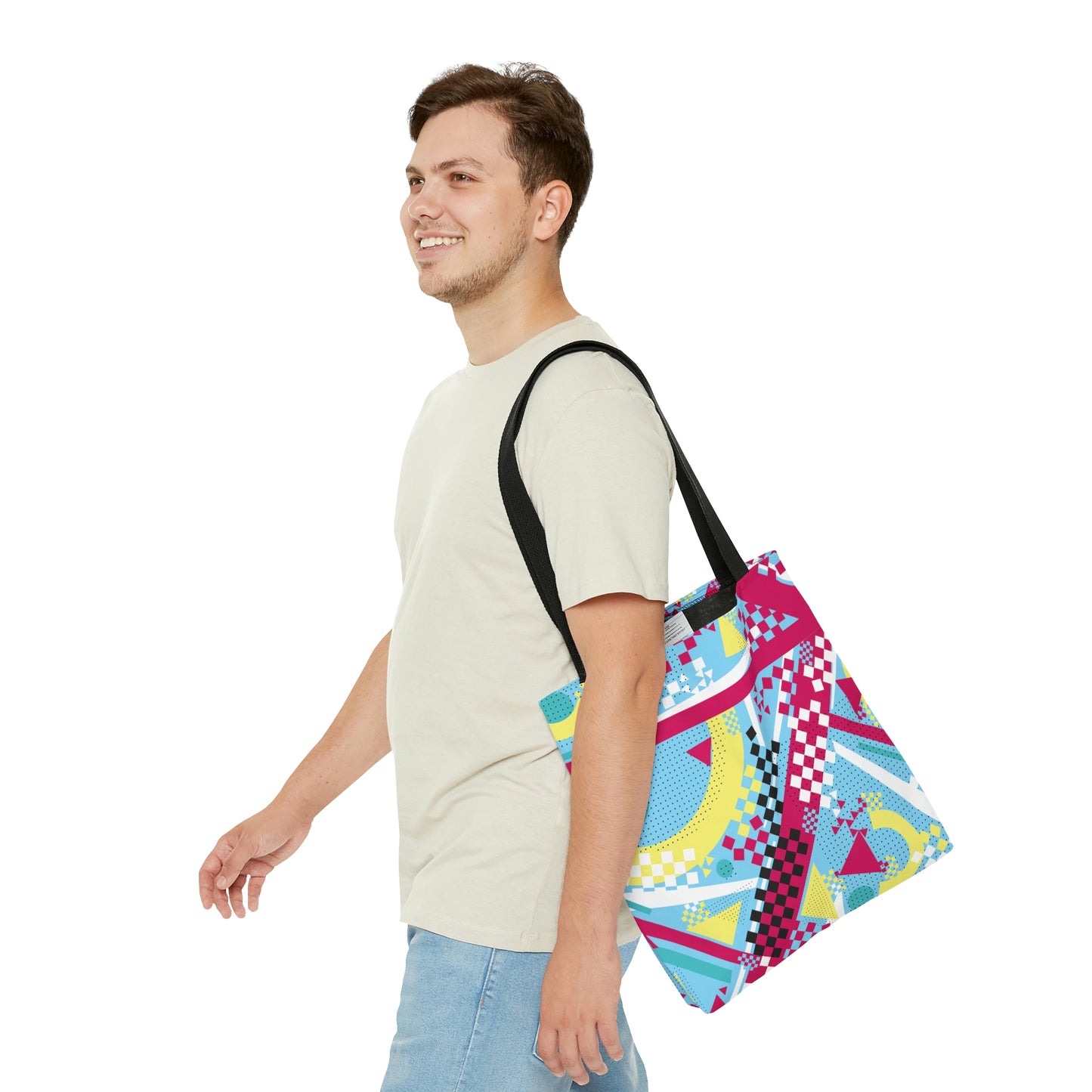 1980s Retro Abstract Graphic Art - Checkered - Tote Bag