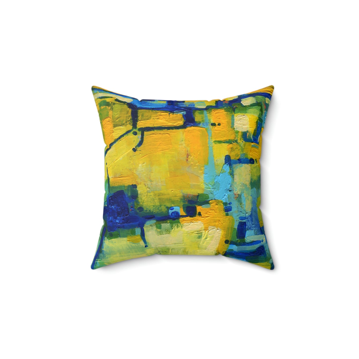 Spun Polyester Square Pillow - 1980 Retro Abstract Graphic Art - Acrylic Abstract 3 -