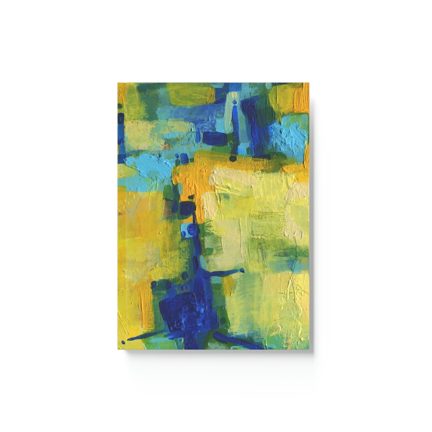 Acrylic Abstract Blues and Yellows - Hard Backed Journal