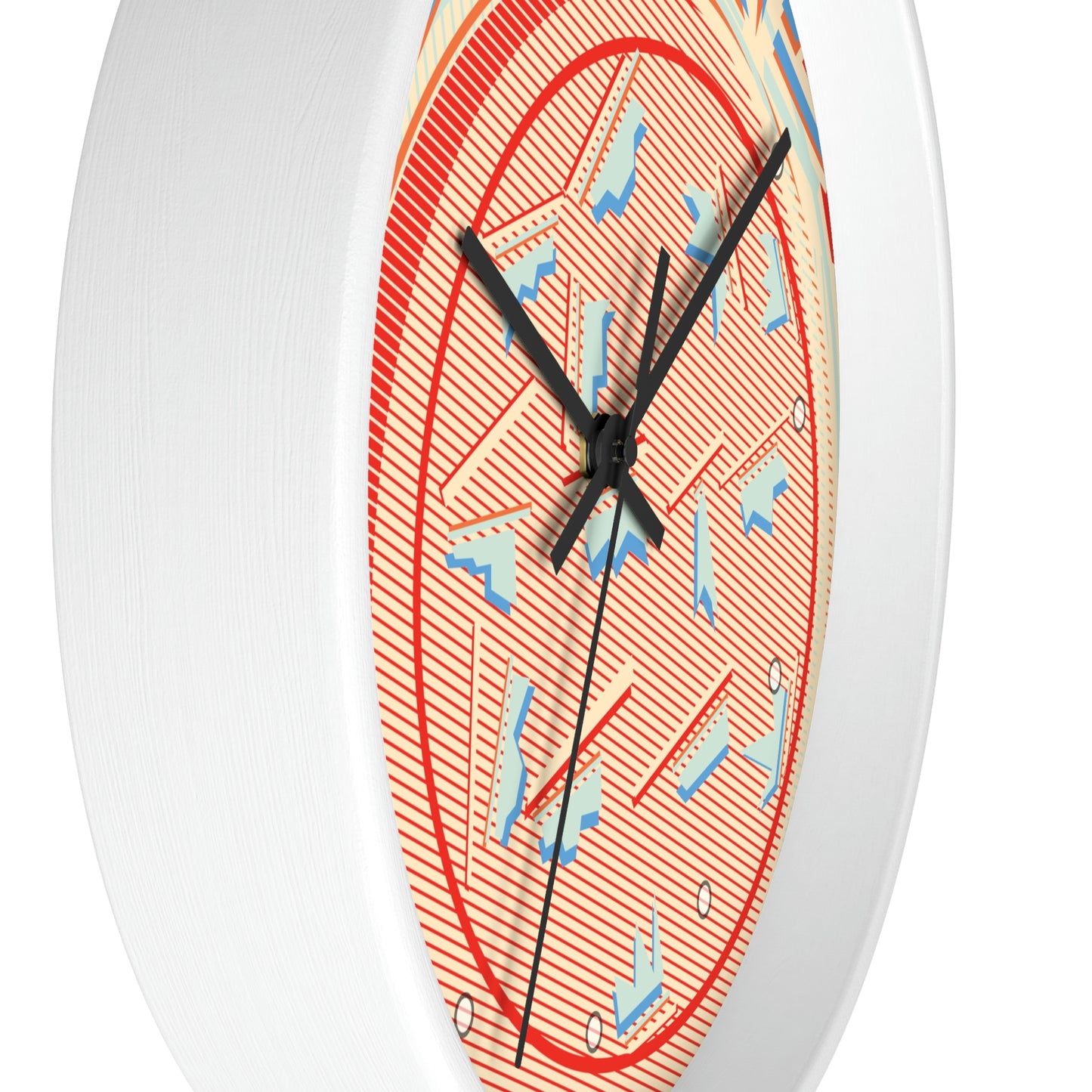 1980s Retro Abstract Design Cereal Bowl Wall Clock