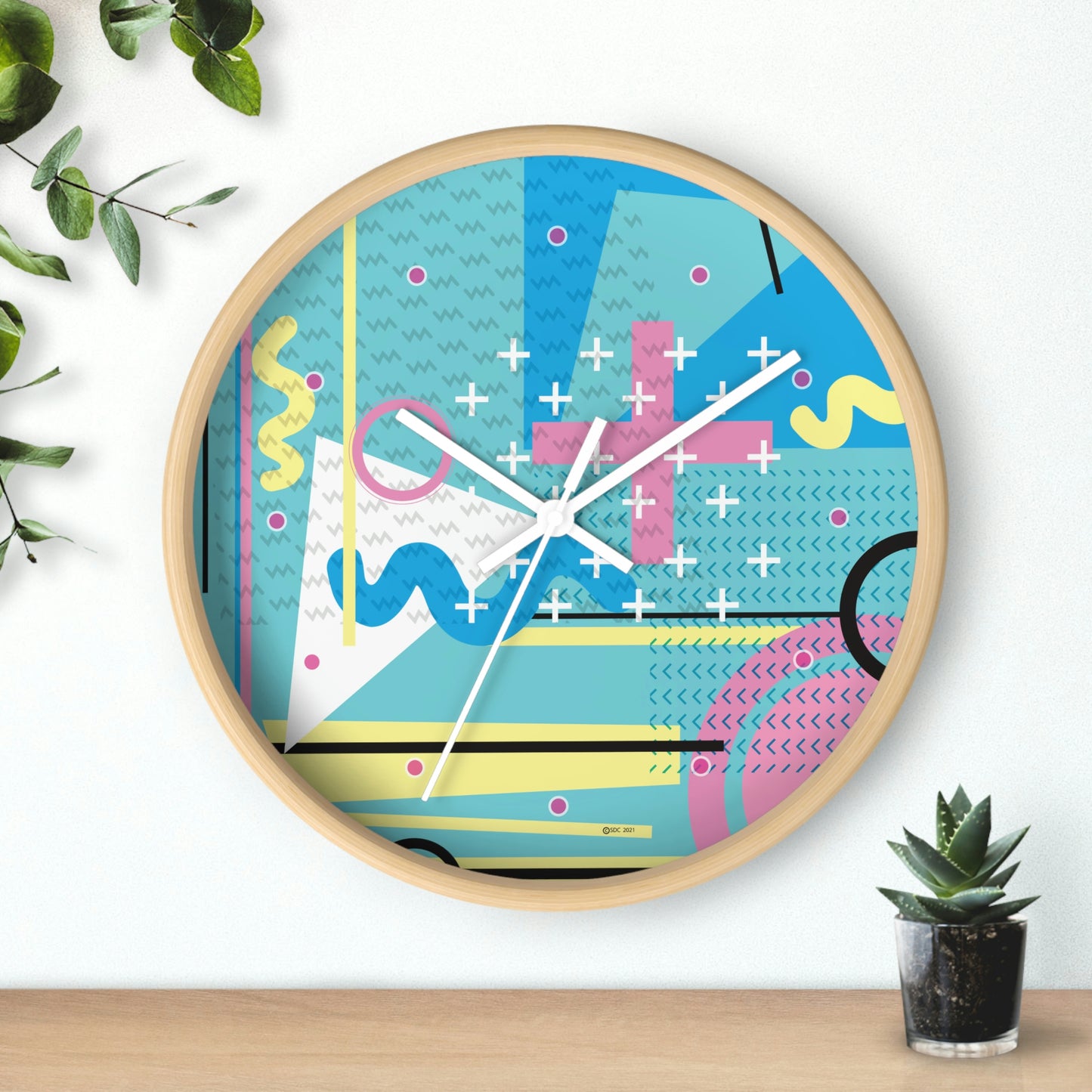 Pastel Abstract Wall Clock - 1980s Inspired Design