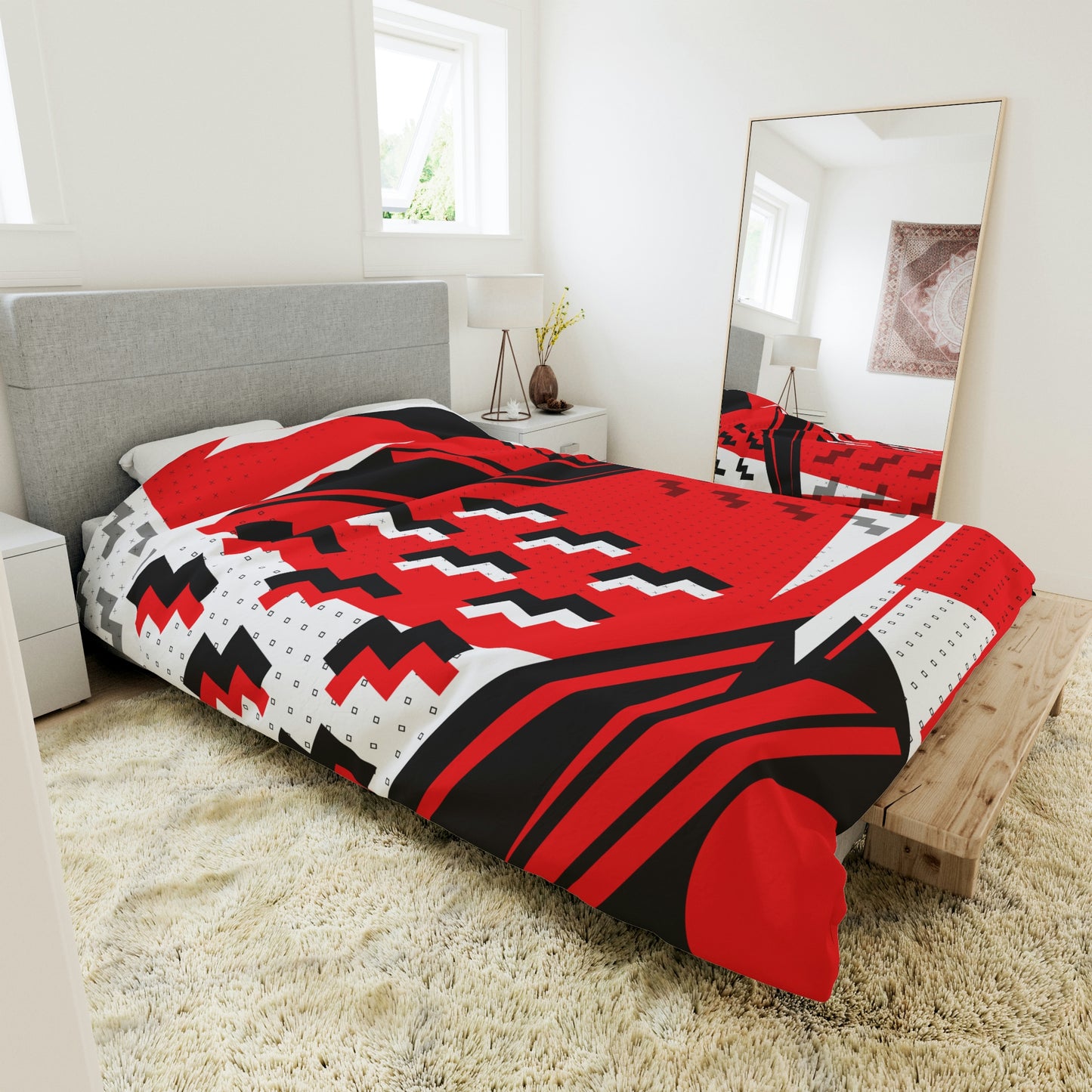 1980s Retro Graphic Art Abstract - Attack Formation - Duvet Cover