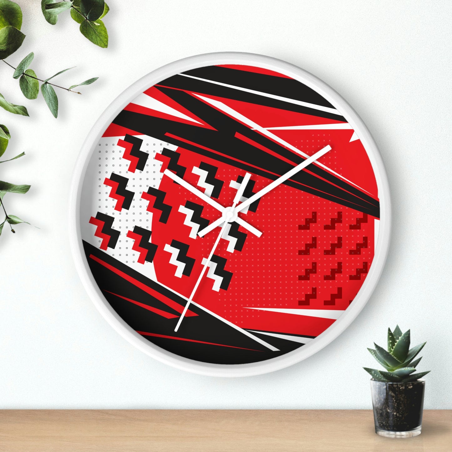 Red 1980s Retro Inspired Wall Clock