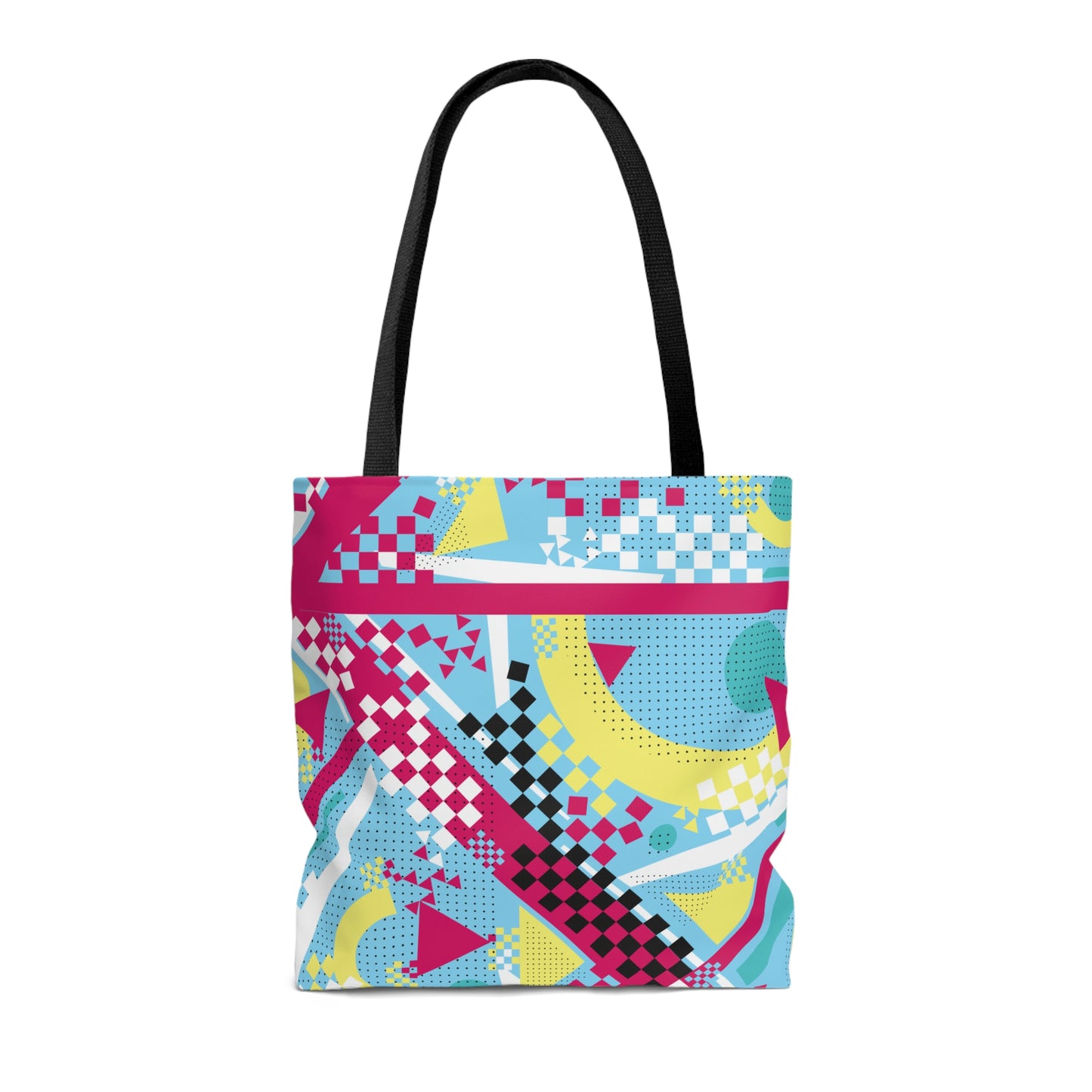 1980s Retro Abstract Graphic Art - Checkered - Tote Bag