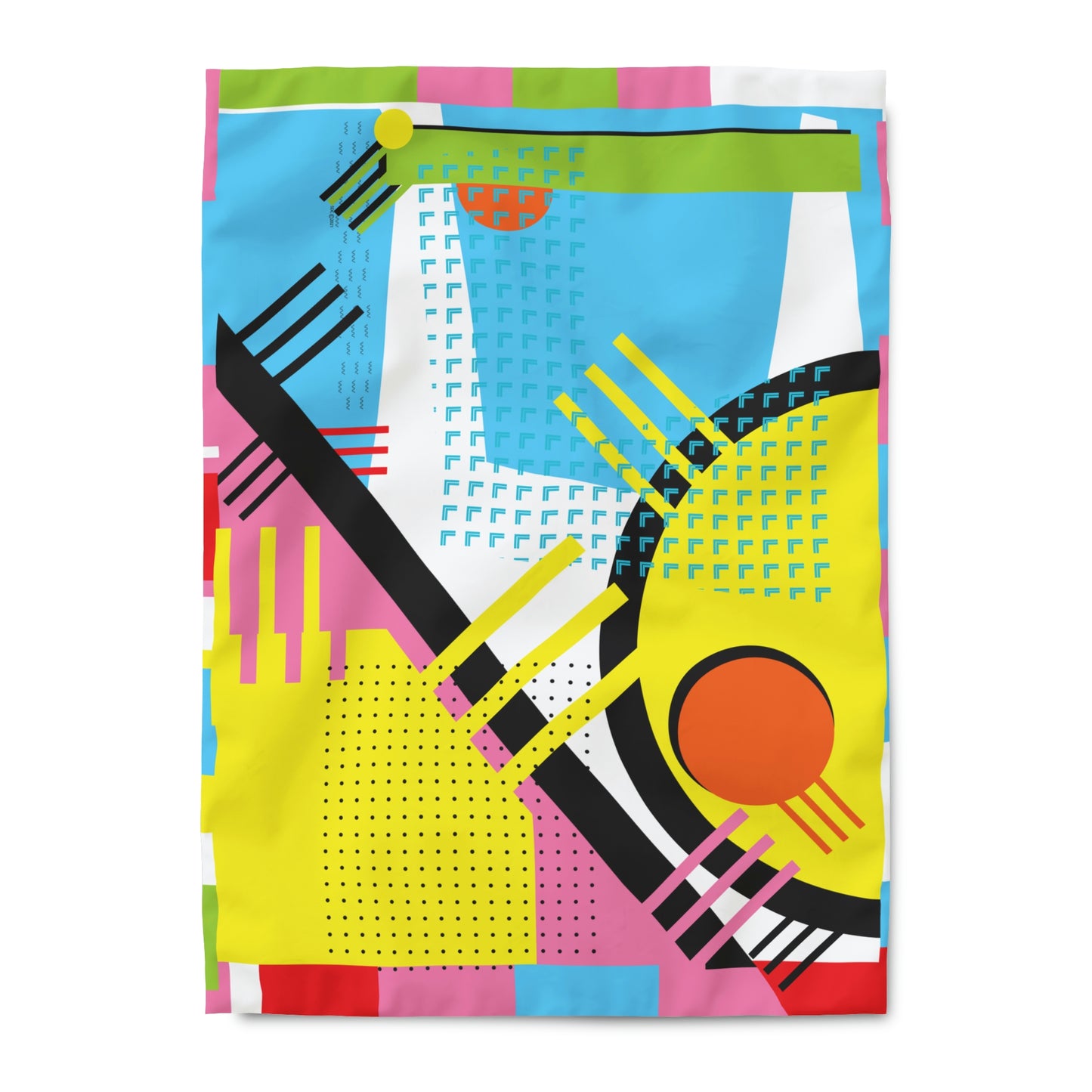 1980s Retro Graphic Art Abstract - Eggs and Tines - Duvet Cover