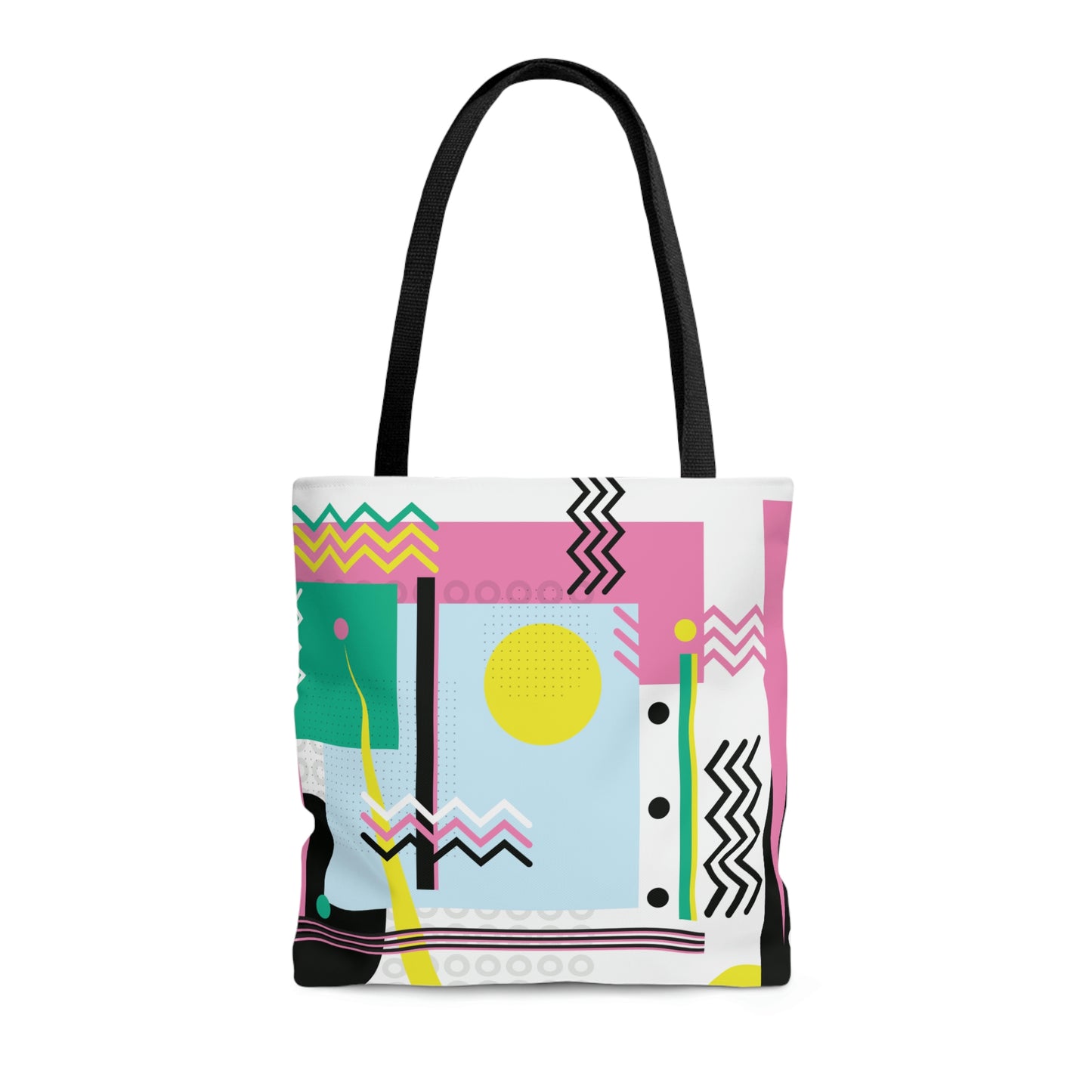 1980s Retro Abstract Graphic Art - Sunset Over Zig Zag - Tote Bag