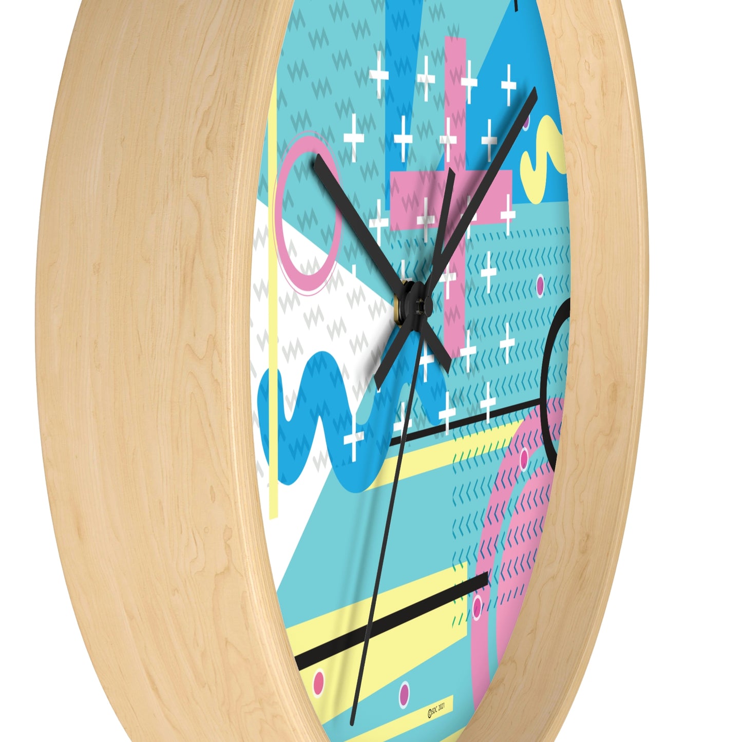 Pastel Abstract Wall Clock - 1980s Inspired Design