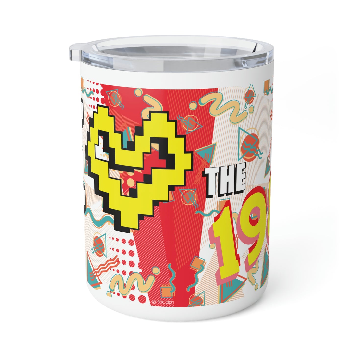 I Heart the 1980s Abstract Graphic Art Red Sushi Insulated Coffee Mug, 10oz