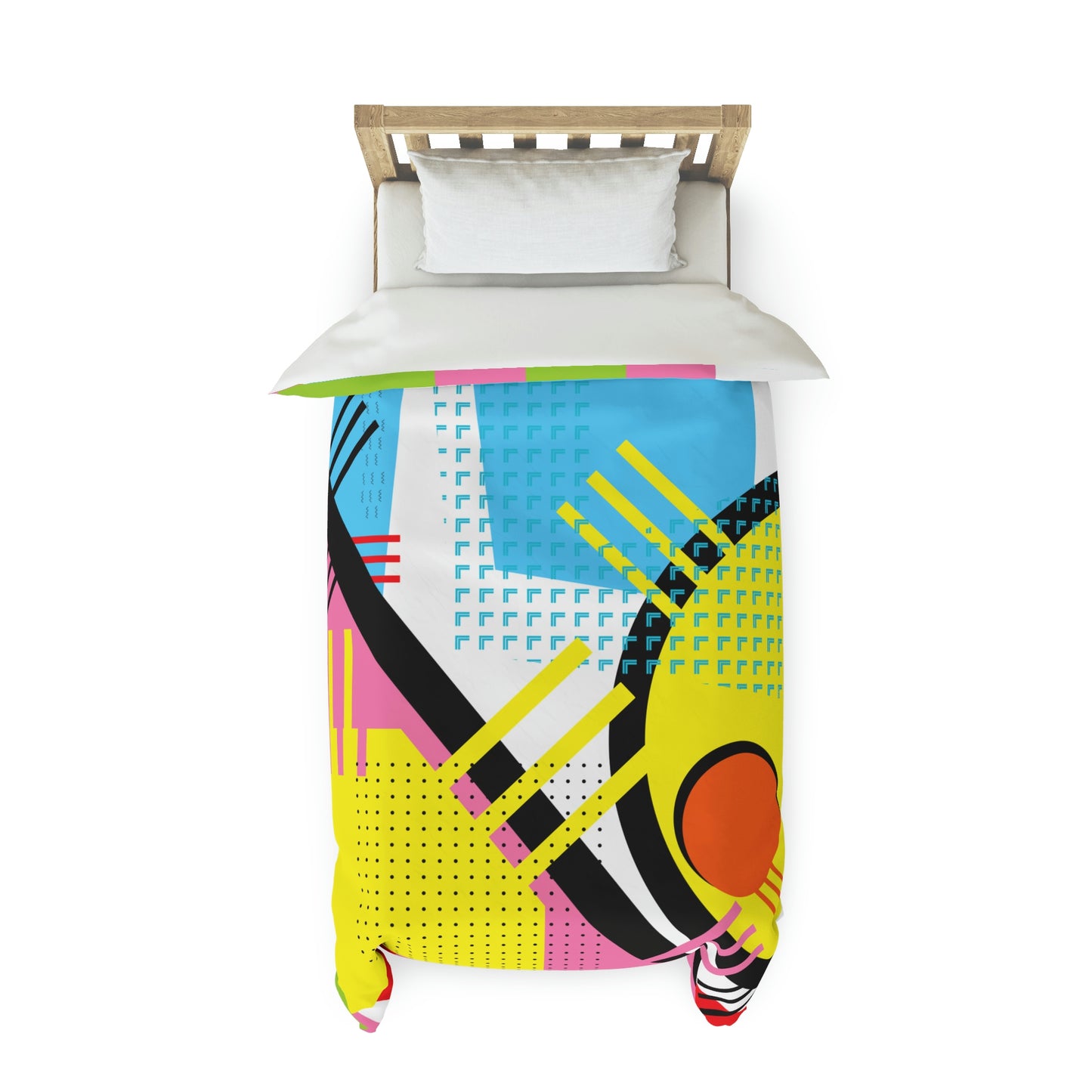 1980s Retro Graphic Art Abstract - Eggs and Tines - Duvet Cover