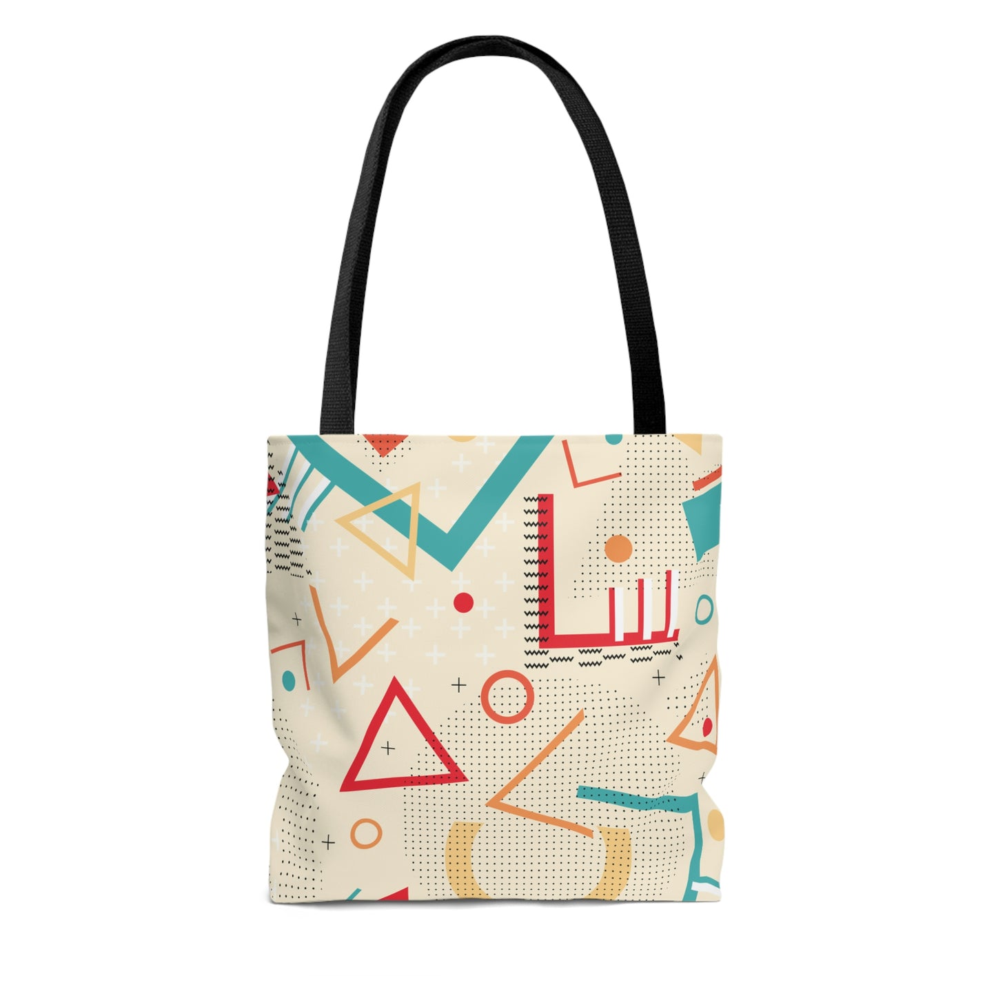 1980s Retro Abstract Graphic Art - Triangles and Circles - Tote Bag
