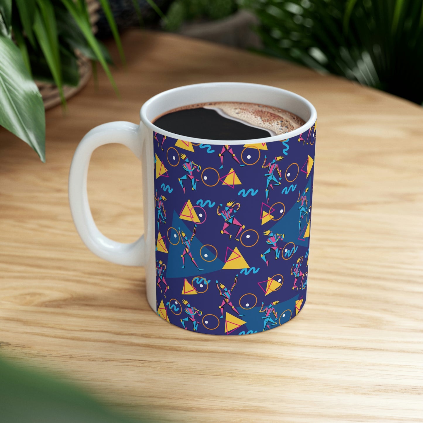 Ceramic Mug 11oz - 1980 Retro Graphic Abstract Design - 80s Dancers