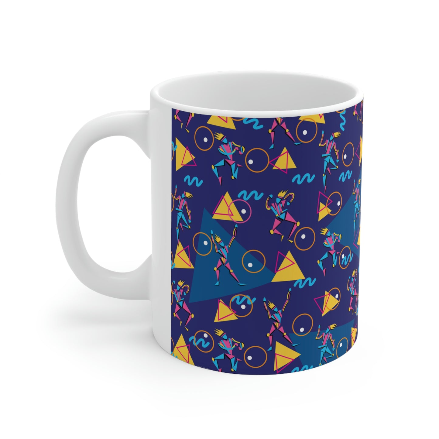 Ceramic Mug 11oz - 1980 Retro Graphic Abstract Design - 80s Dancers