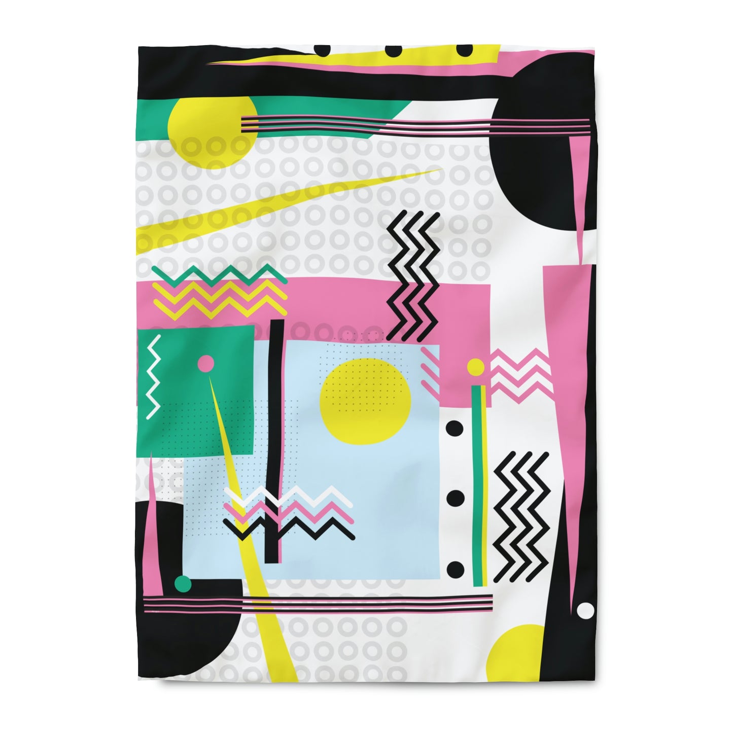 1980s Retro Graphic Art Abstract - Sunset Over Zig Zag - Duvet Cover