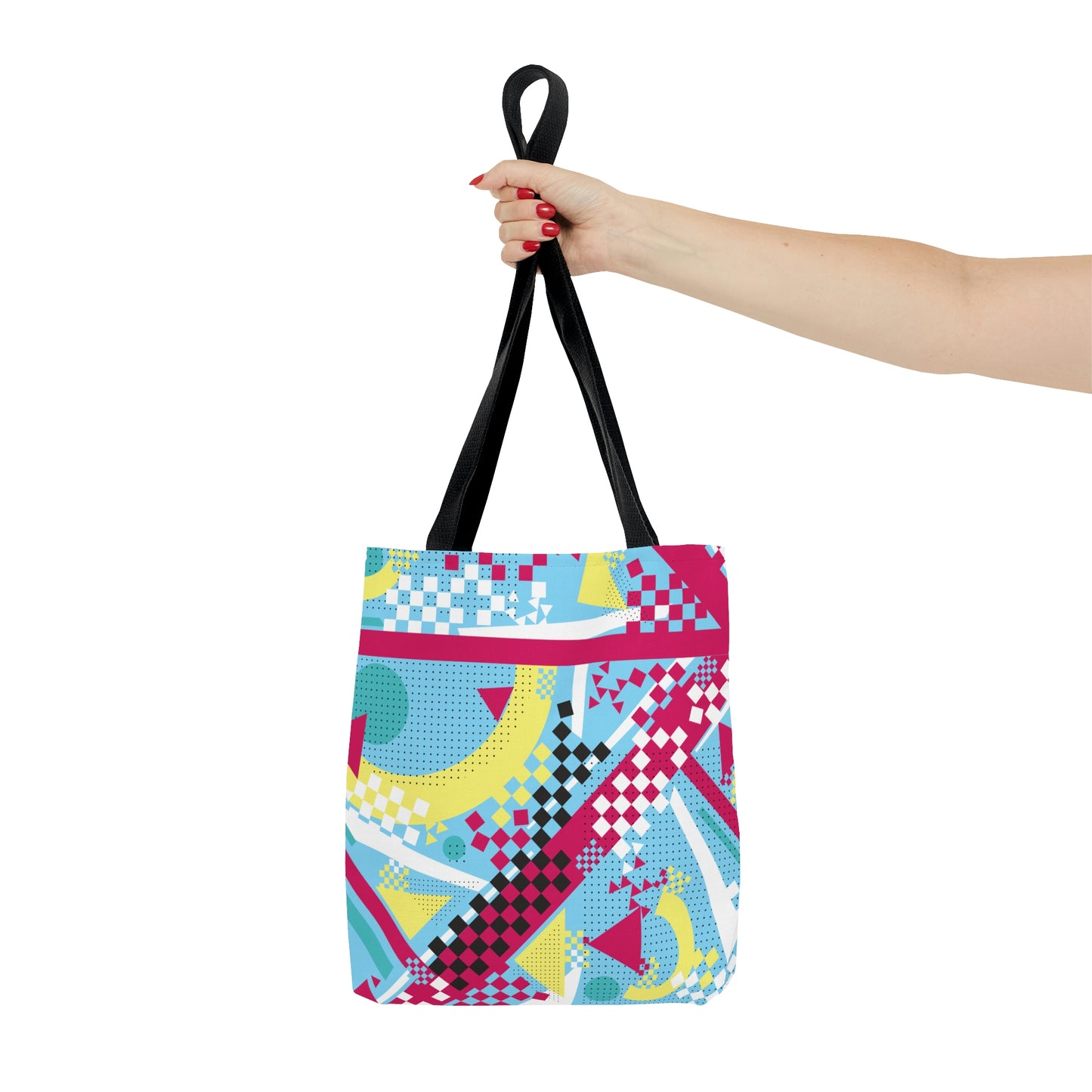 1980s Retro Abstract Graphic Art - Checkered - Tote Bag