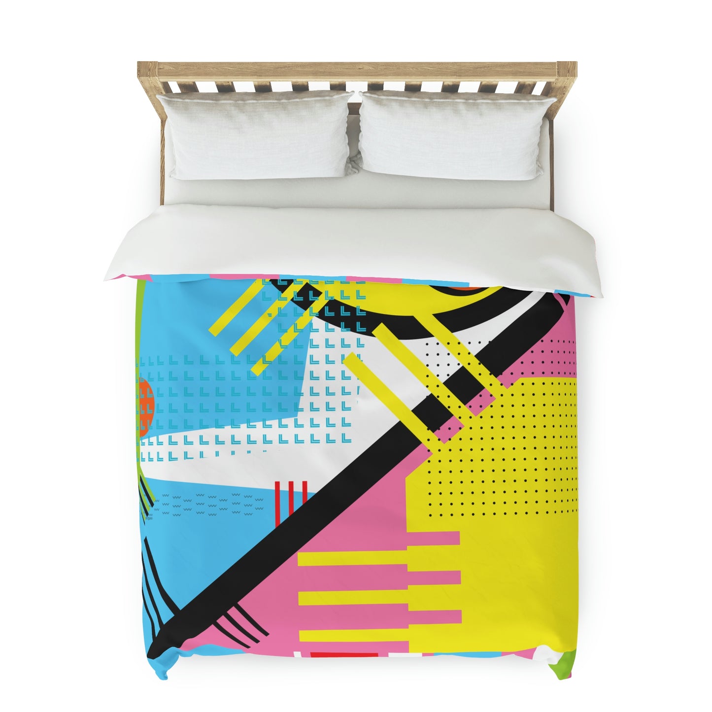 1980s Retro Graphic Art Abstract - Eggs and Tines - Duvet Cover