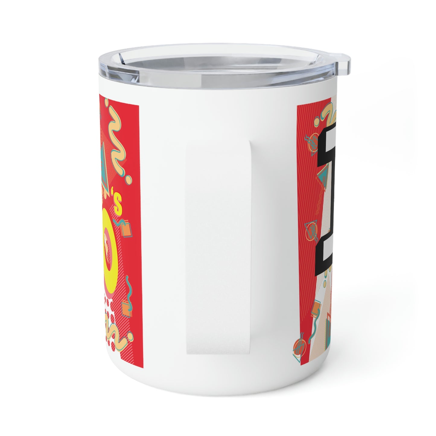 I Heart the 1980s Abstract Graphic Art Red Sushi Insulated Coffee Mug, 10oz