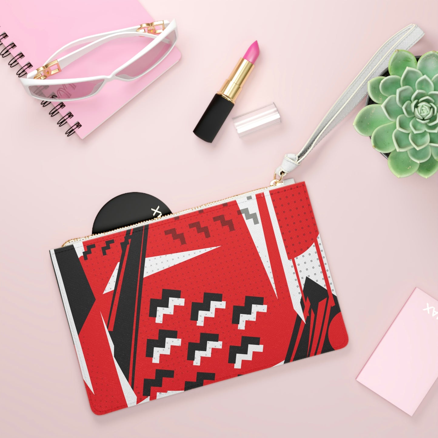 Clutch Bag 1980 Retro Abstract Graphic Art - Attack Formation -