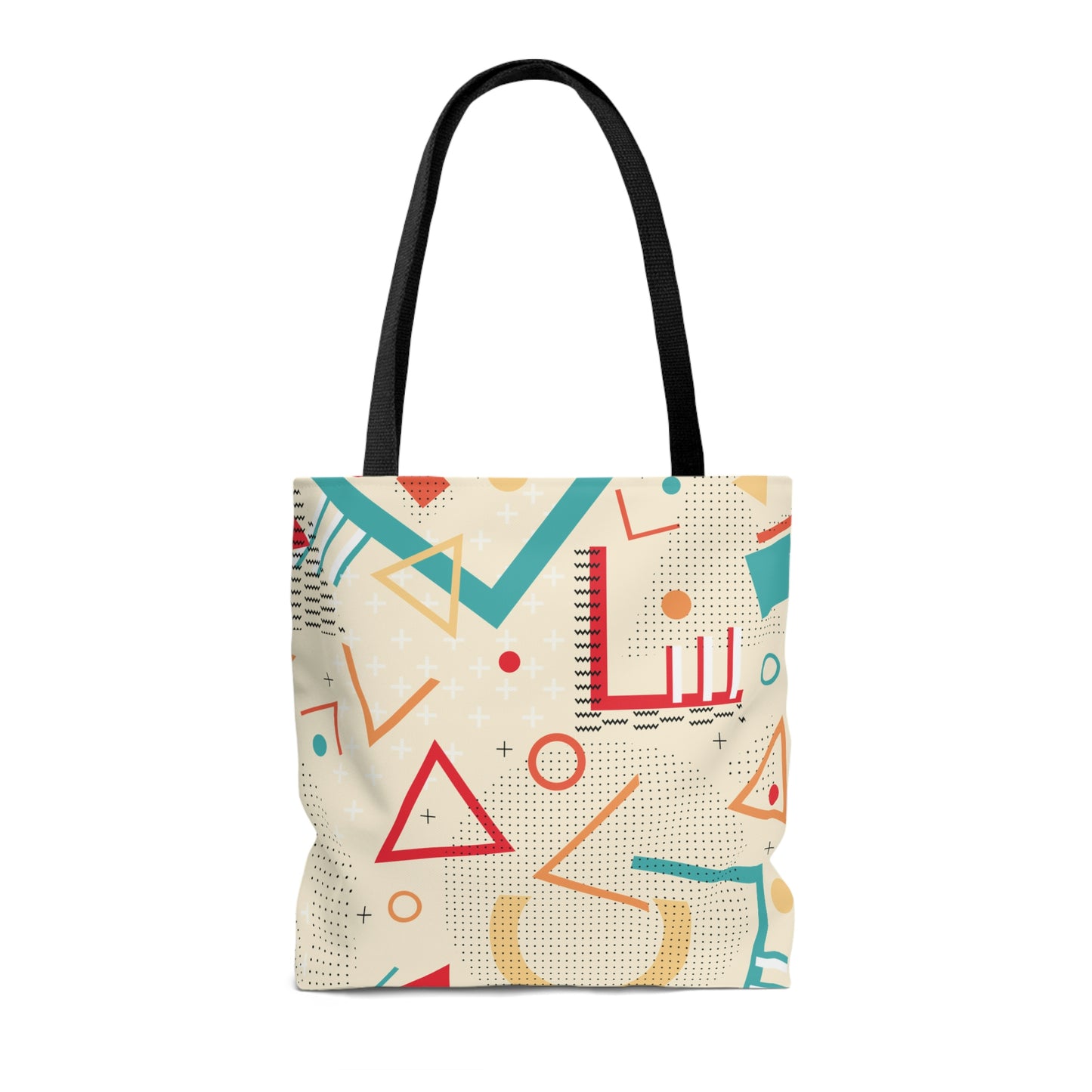 1980s Retro Abstract Graphic Art - Triangles and Circles - Tote Bag