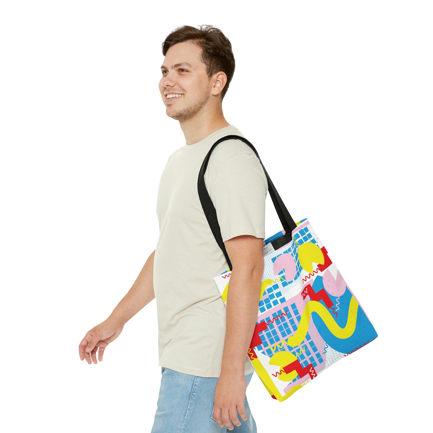 1980s Retro Abstract Graphic Art - Squiggle - Tote Bag