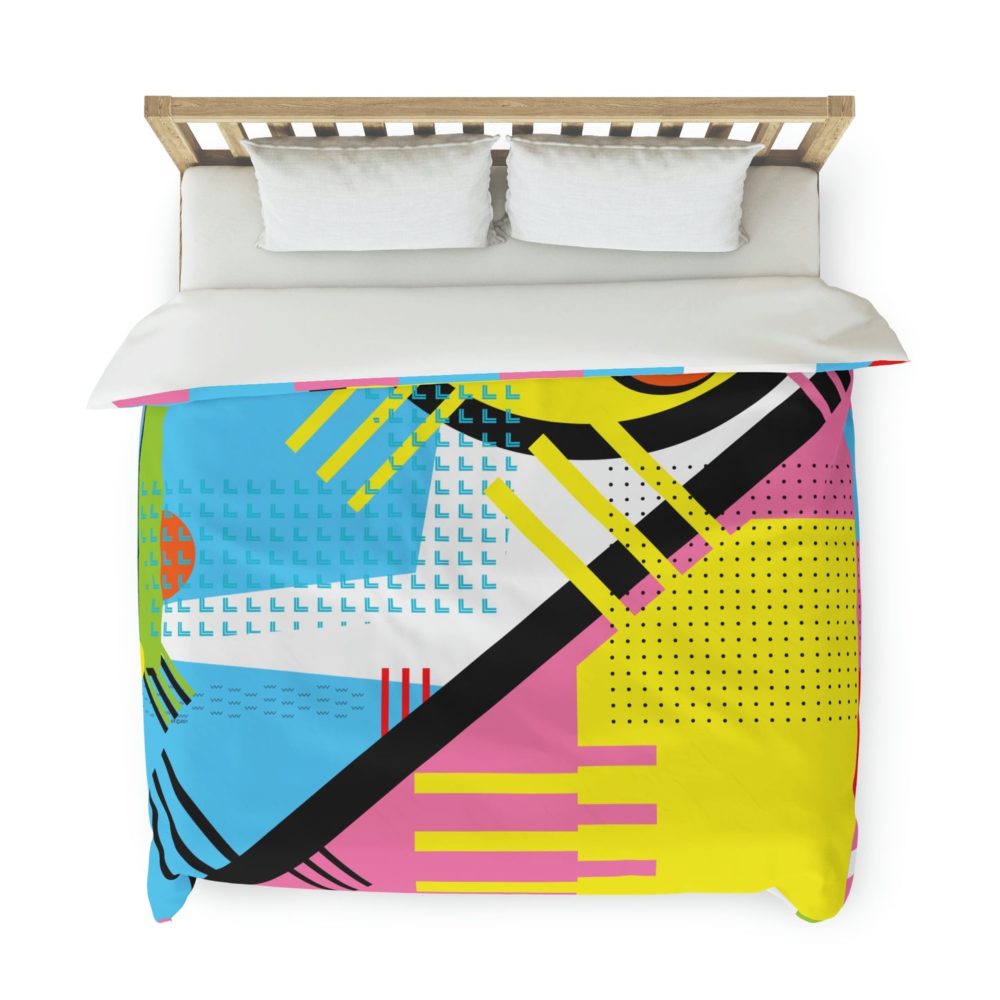 1980s Retro Graphic Art Abstract - Eggs and Tines - Duvet Cover