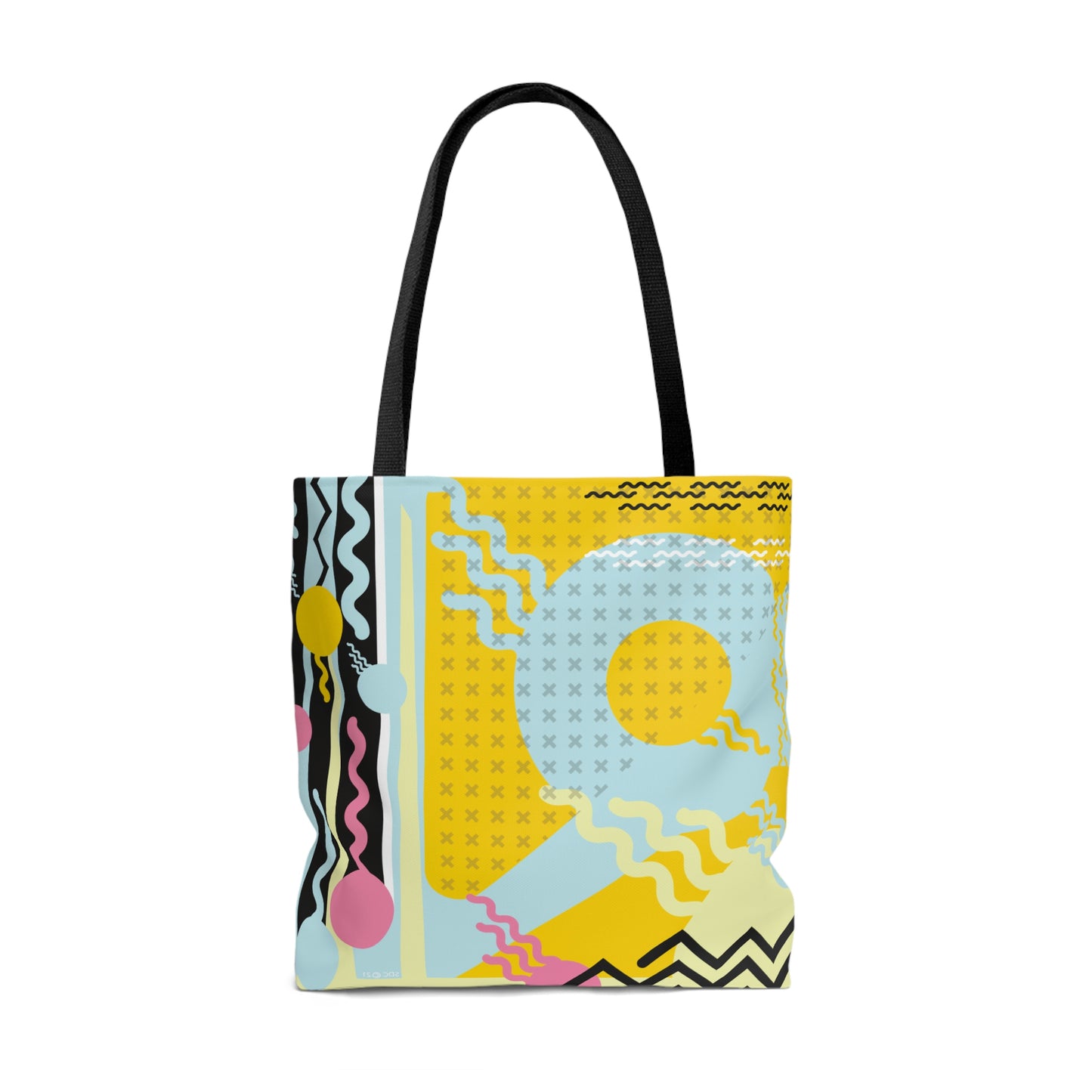 1980s Retro Abstract Graphic Art - Yellow - AOP Tote Bag