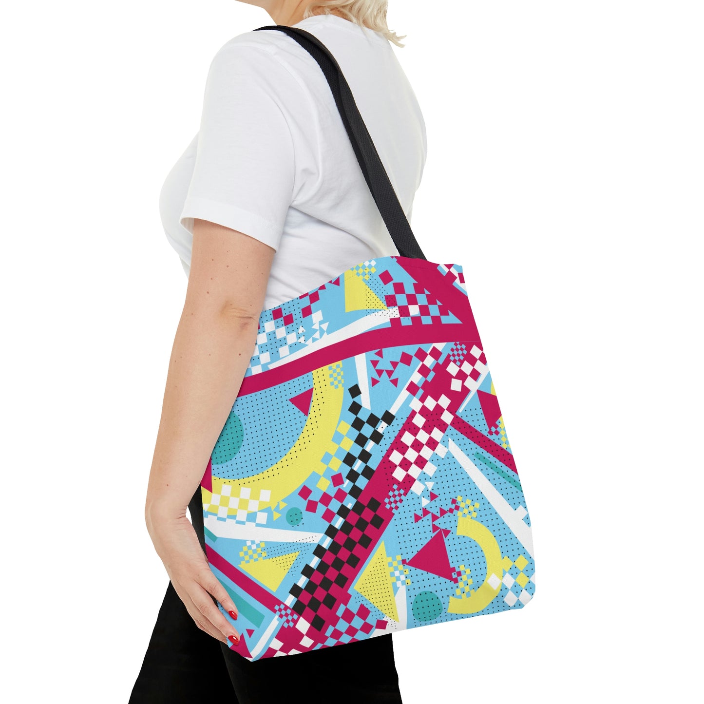1980s Retro Abstract Graphic Art - Checkered - Tote Bag