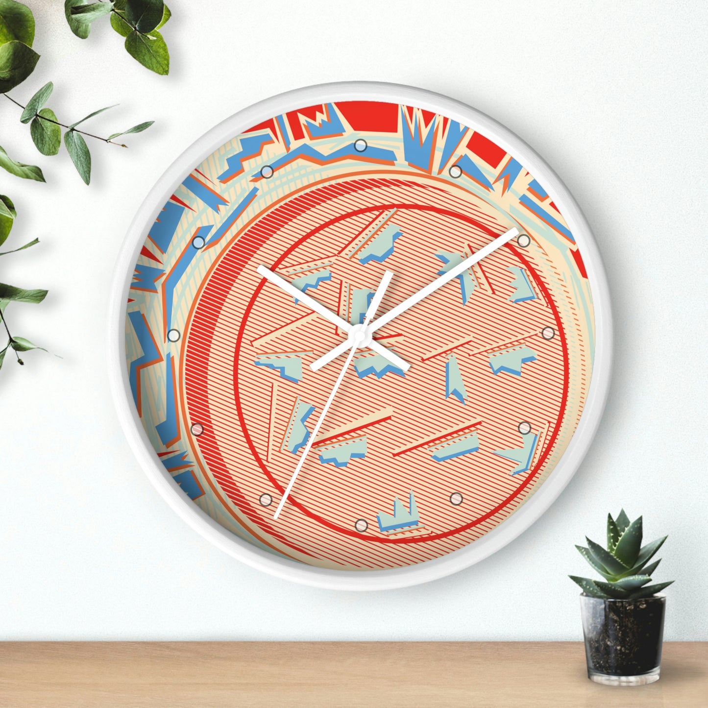 1980s Retro Abstract Design Cereal Bowl Wall Clock