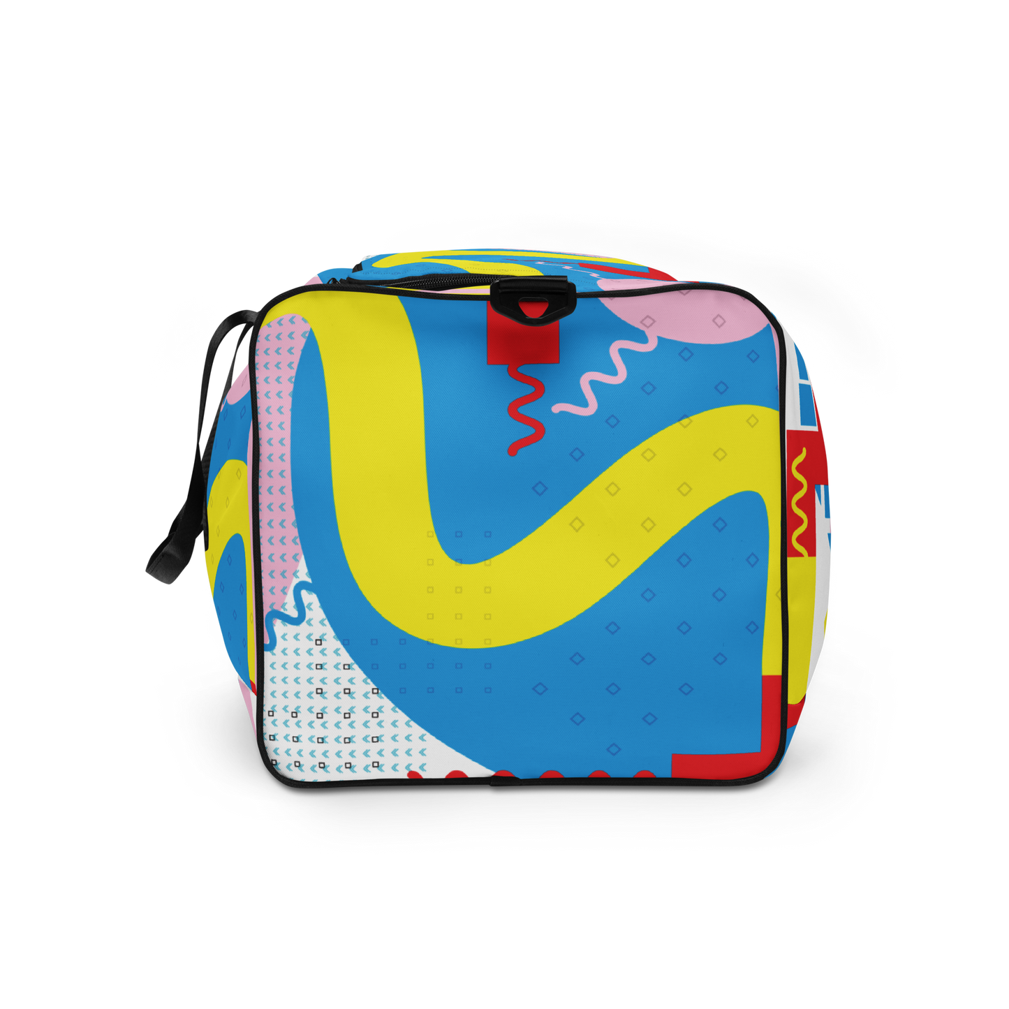 80s-Inspired Squiggle Geometric Duffle Bag