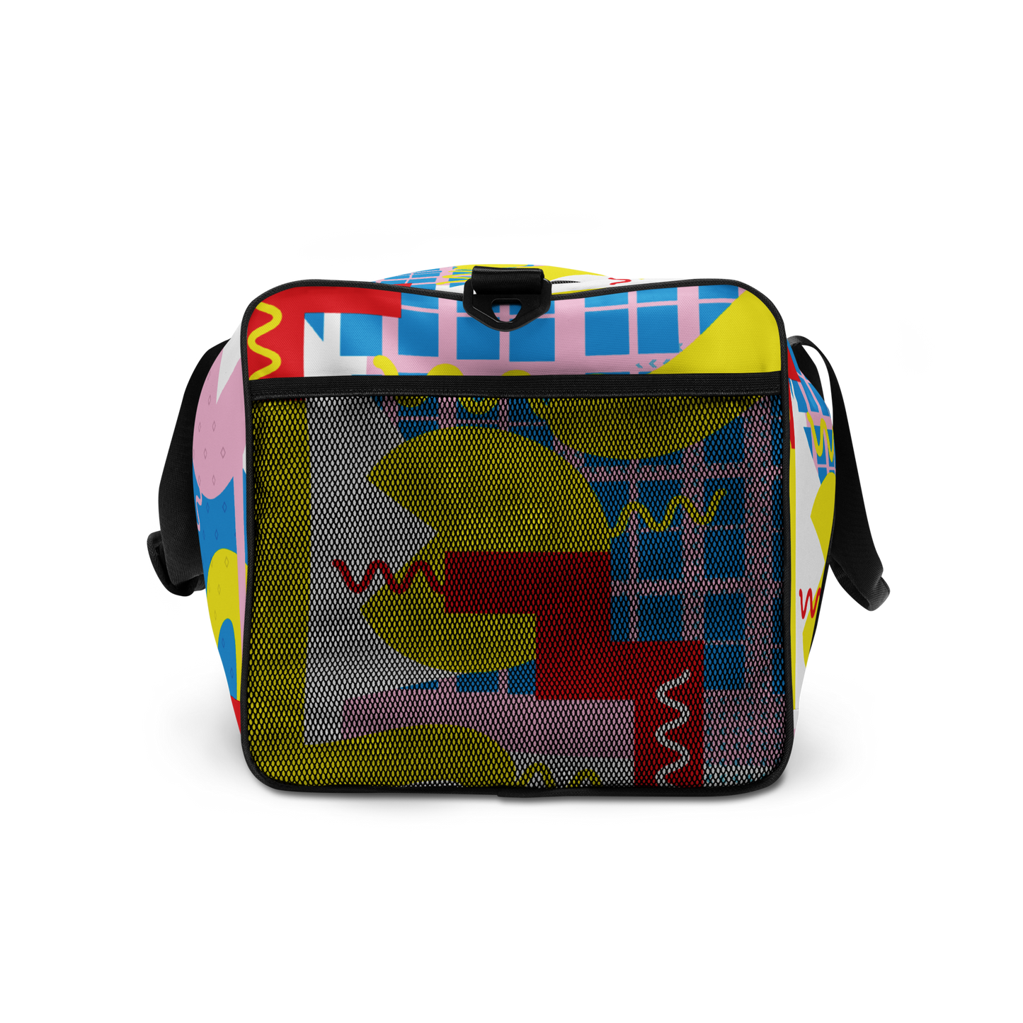 80s-Inspired Squiggle Geometric Duffle Bag