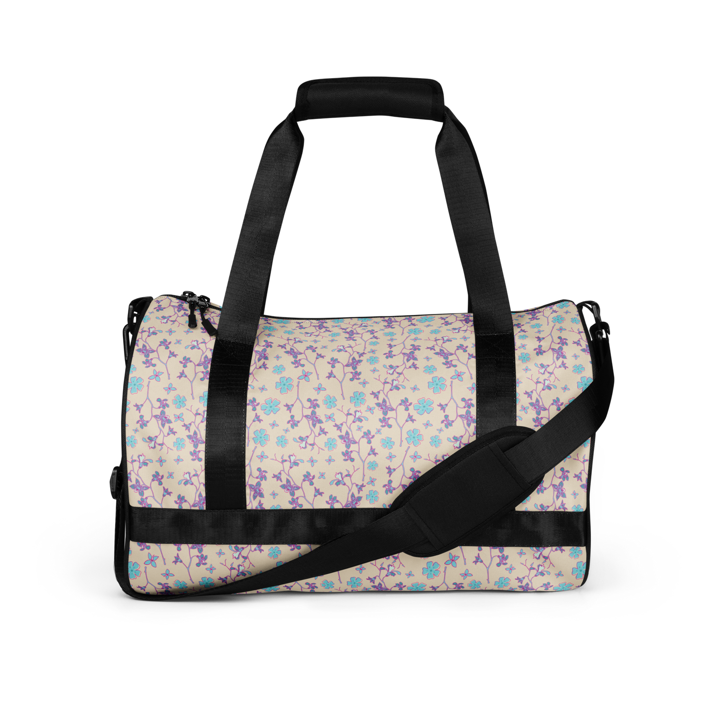 Pink Branches and Flowers Printed Duffel Bag